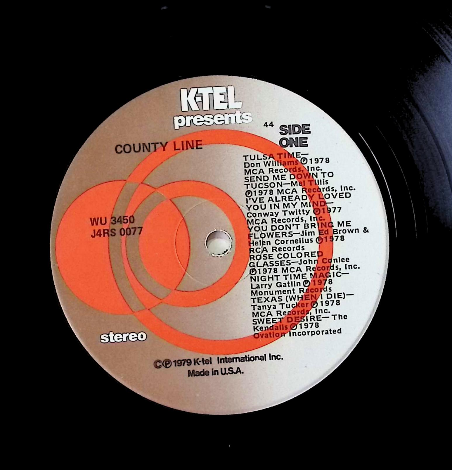 Various County Line (Cross Over To Country Original Hits & Stars) 12" LP 1979 WU 3450 Folk, World, & Country — image 4