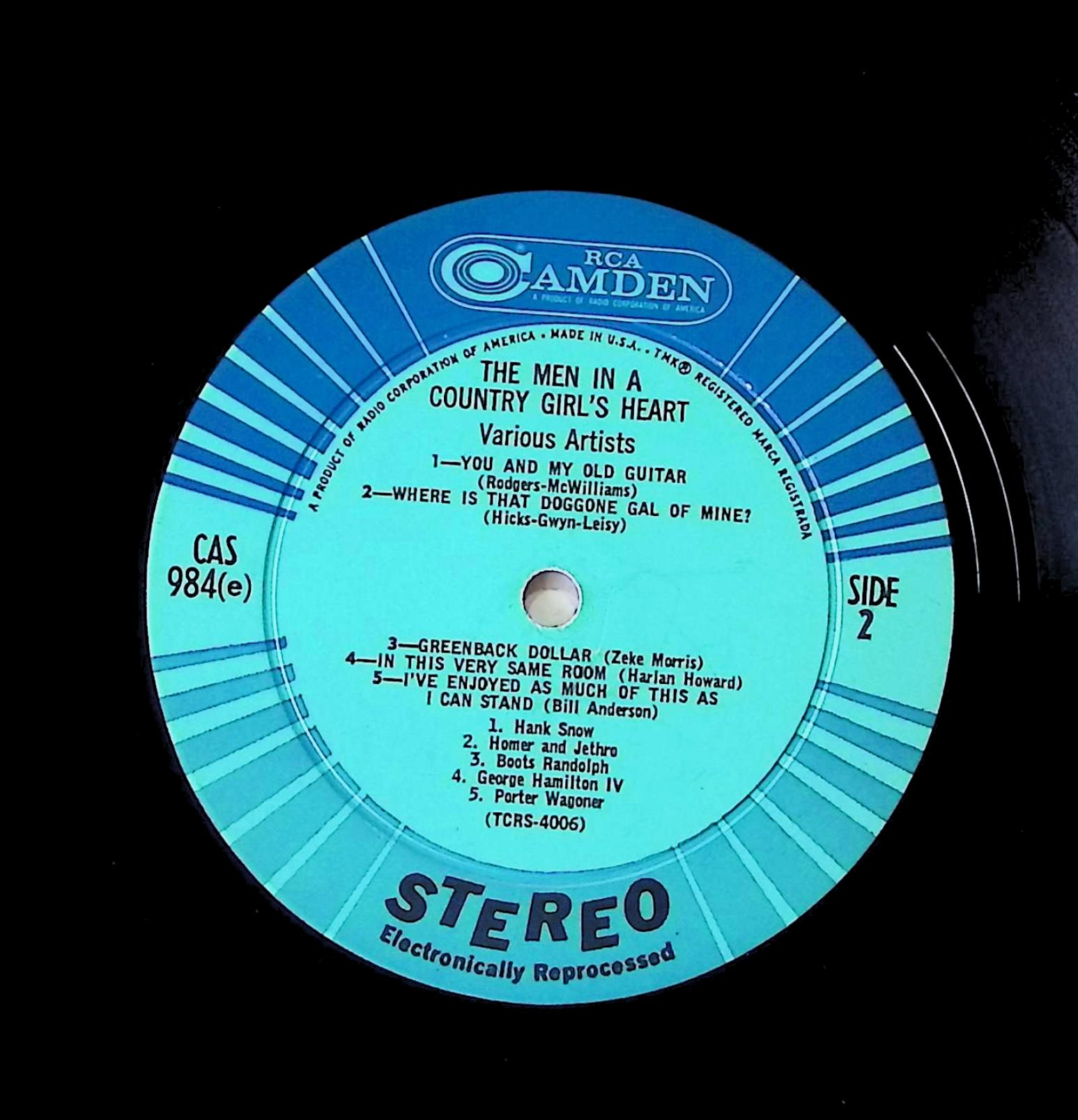 Various The Men In A Country Girl's Heart 12" LP 0 CAS-984 Folk, World, & Country — image 2