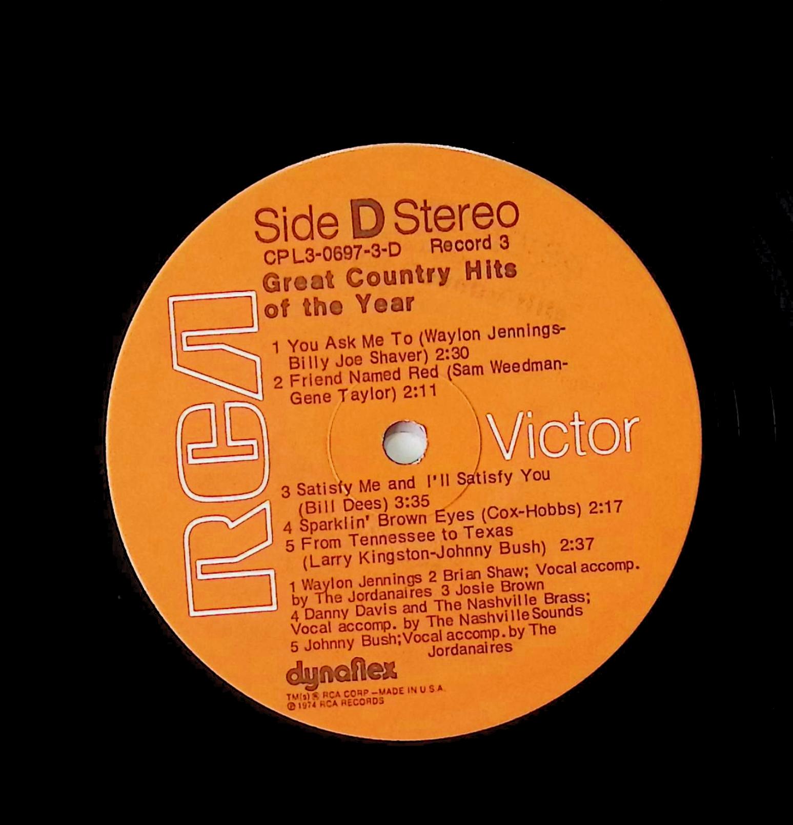 Various - Great Country Hits Of The Year 12" LP 1974 CPL3-0697 Folk, World, & Country — image 2