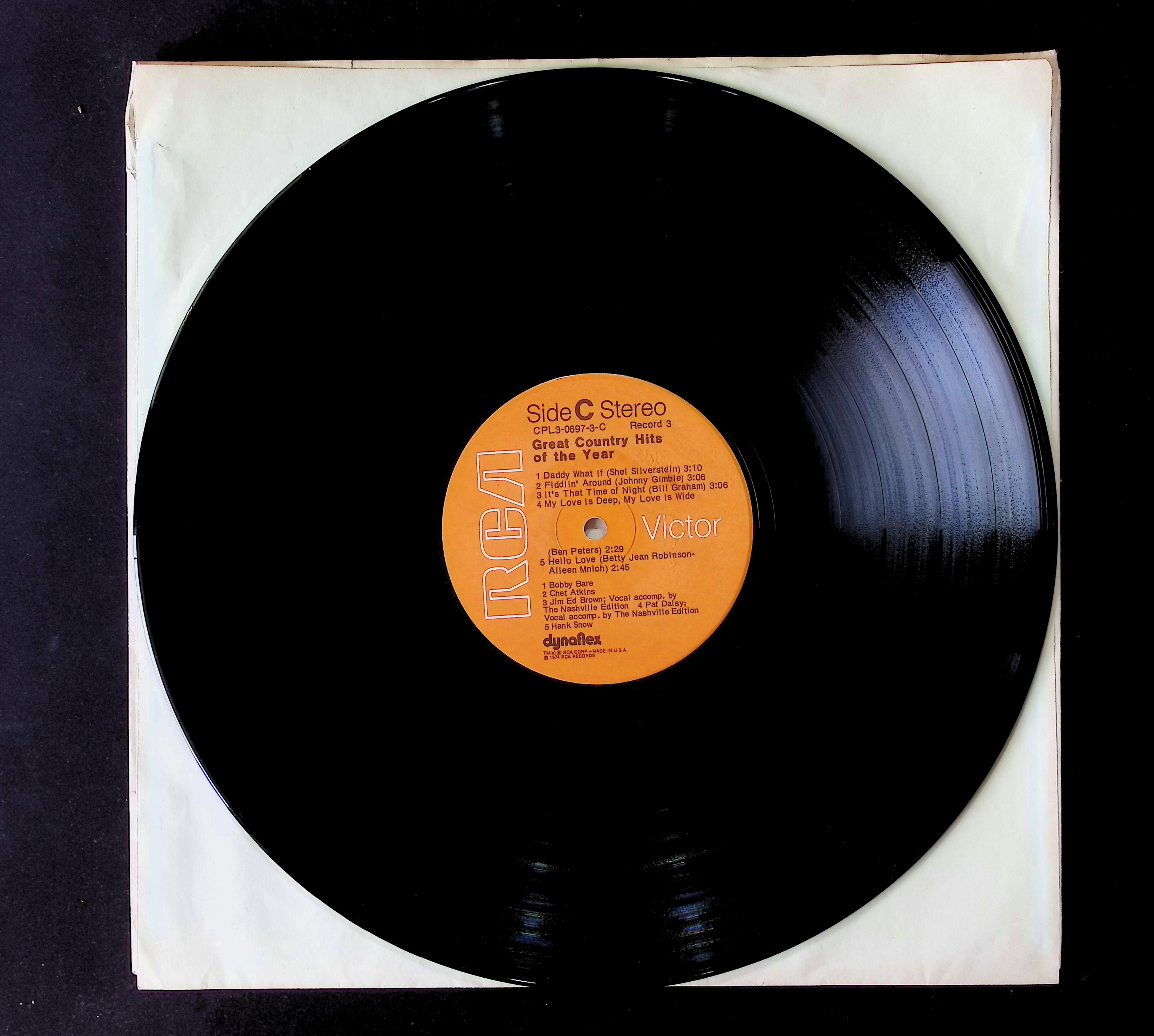 Various - Great Country Hits Of The Year 12" LP 1974 CPL3-0697 Folk, World, & Country — image 5