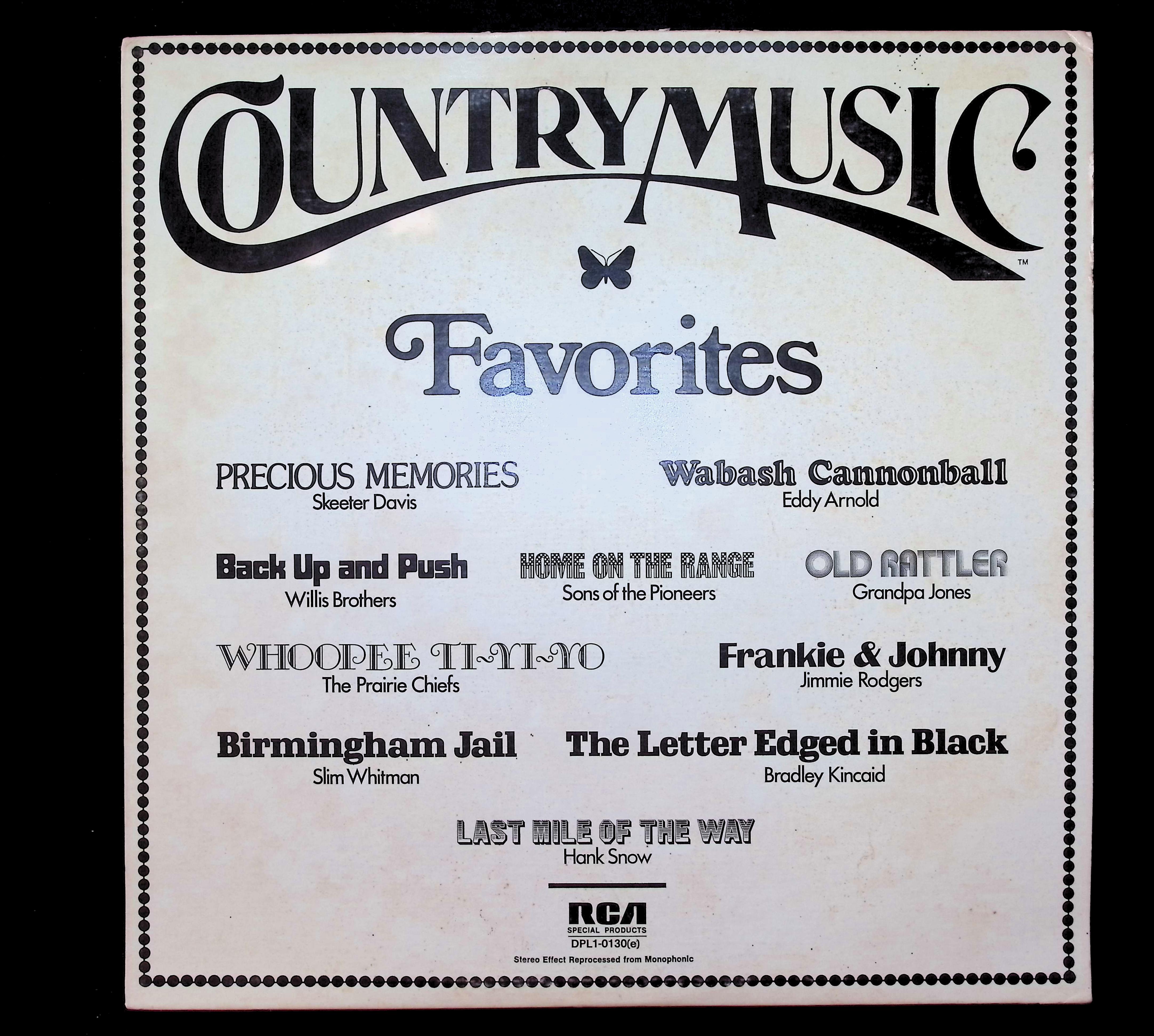 Various Country Music Favorites 12" LP 1975 DPL1-0130(e) Folk, World, & Country
