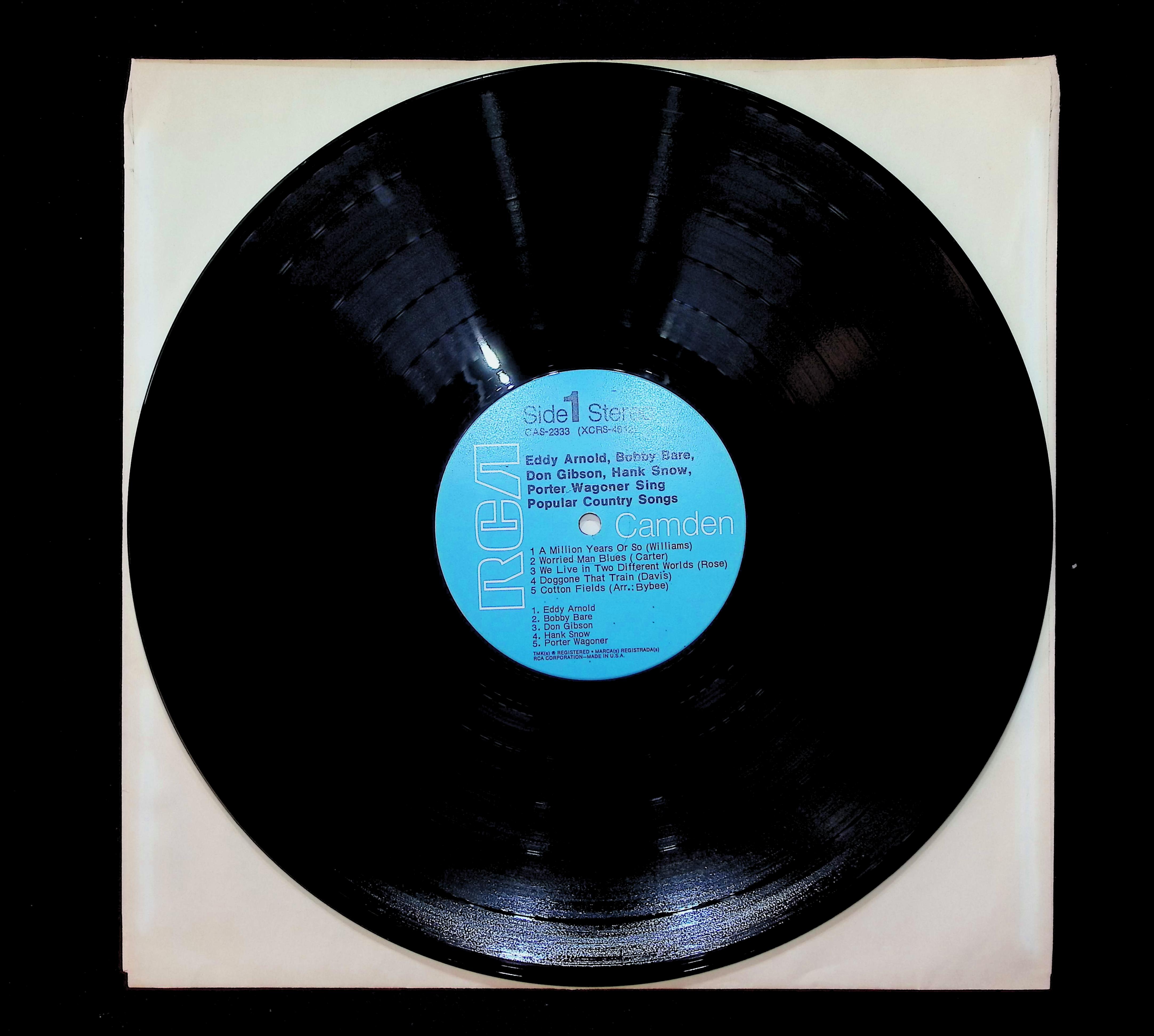 Various Eddy Arnold Bobby Bare Don Gibson Hank Snow Porter Wagoner Sing Popular Country Songs 12" LP 1969 CAS-2333 Folk, World, & Country — image 5