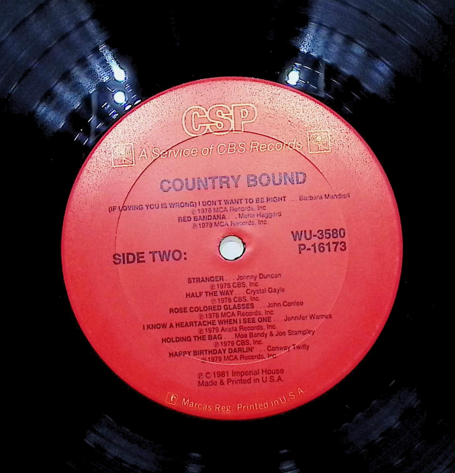 Various Country Bound 12" LP 1981 WU 3580 Folk, World, & Country — image 2