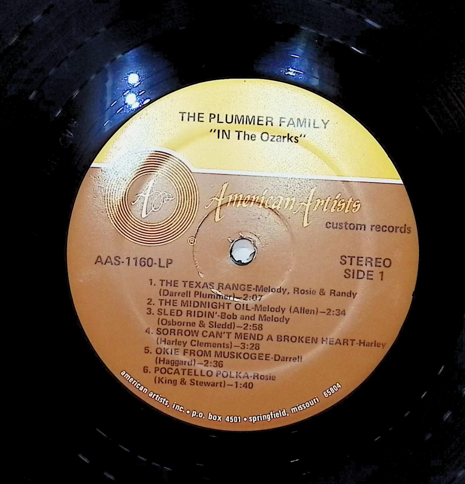 The Plummer Family Country Music Show In The Ozarks 12" LP 1975 AAS-1160-LP Blues — image 4