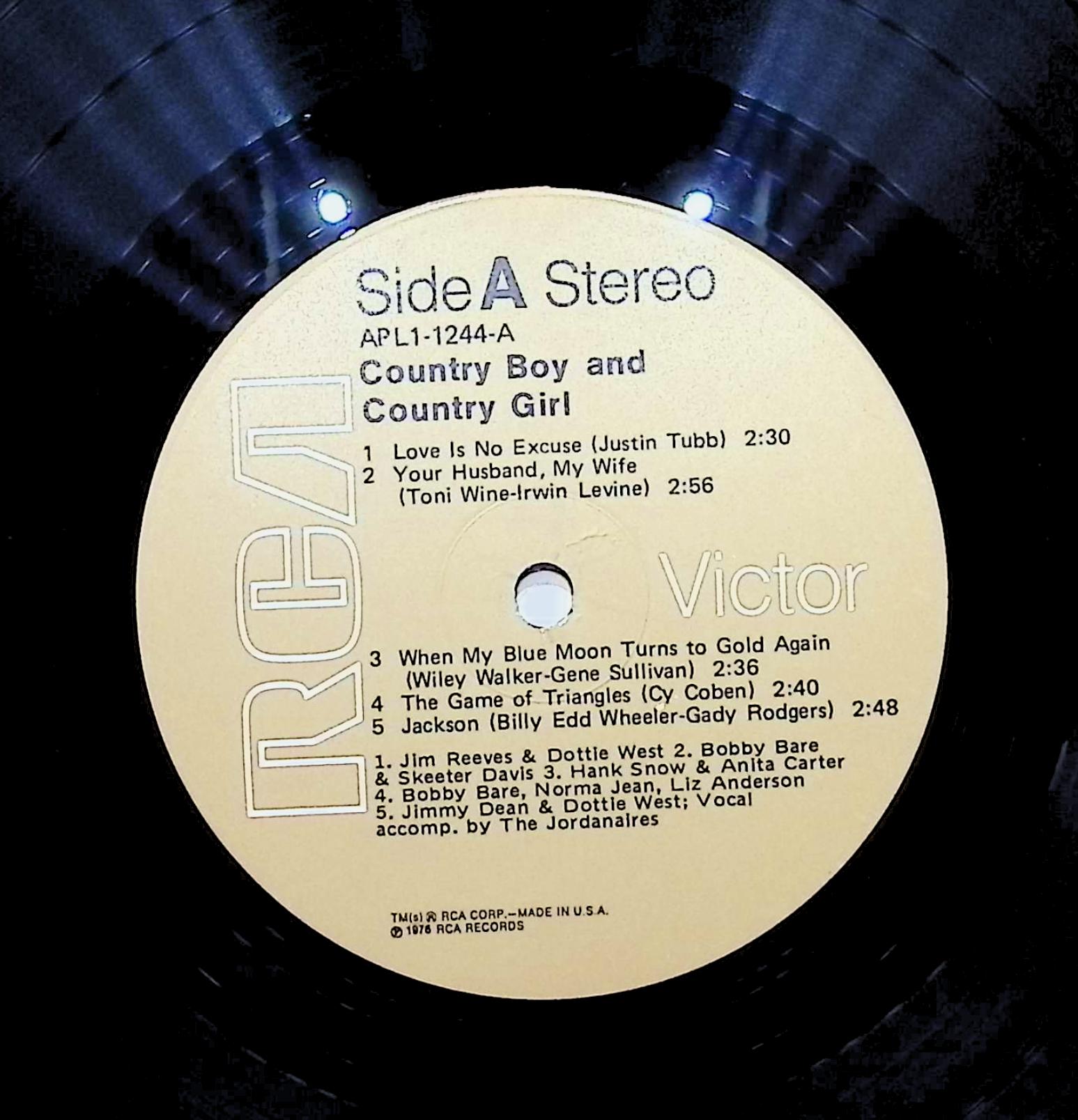 Various Country Boy And Country Girl 12" LP 1976 APL1-1244 Folk, World, & Country — image 2