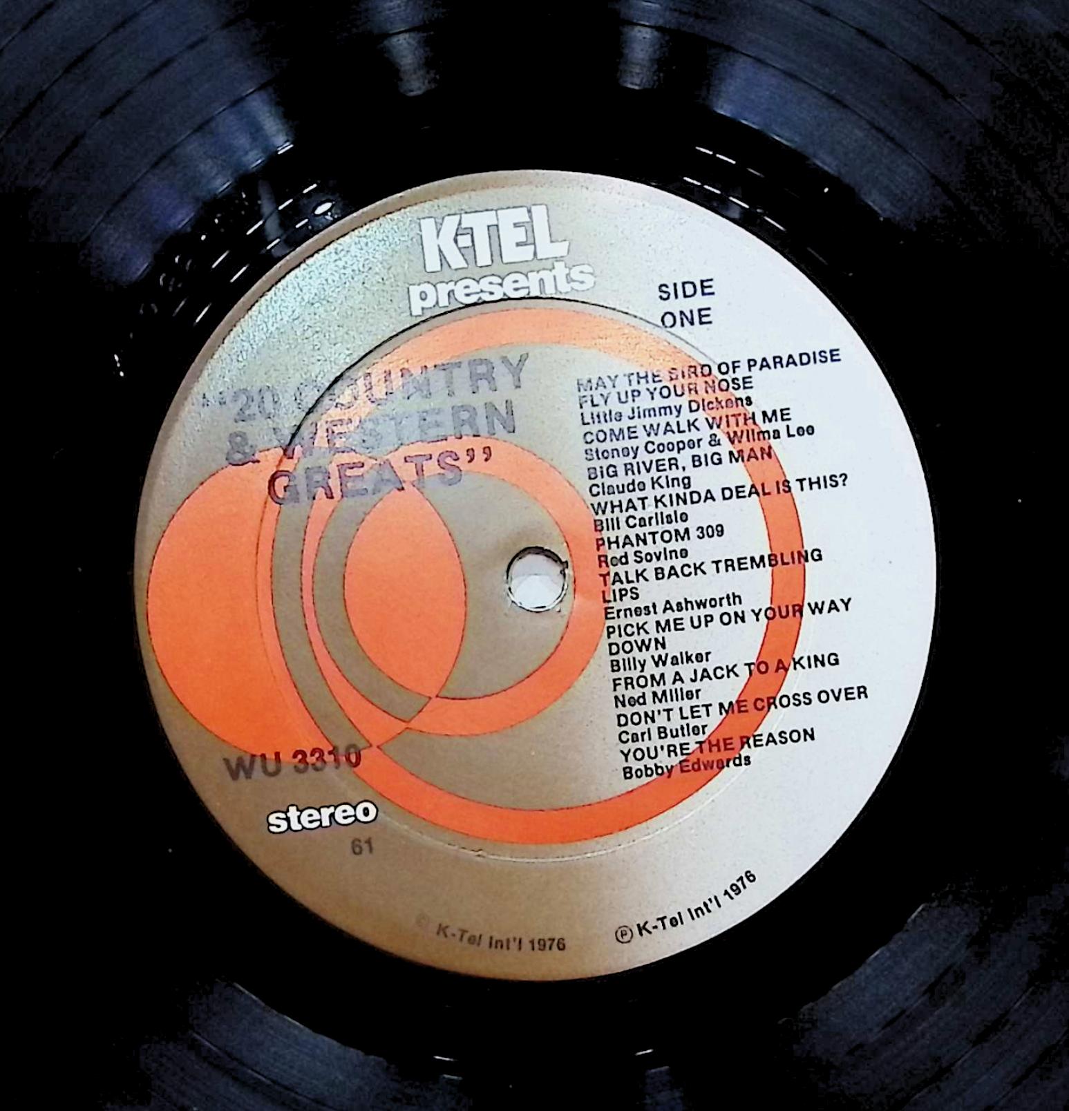 Various 20 Country & Western Greats 12" LP 1976 WU 3310 Folk, World, & Country — image 2