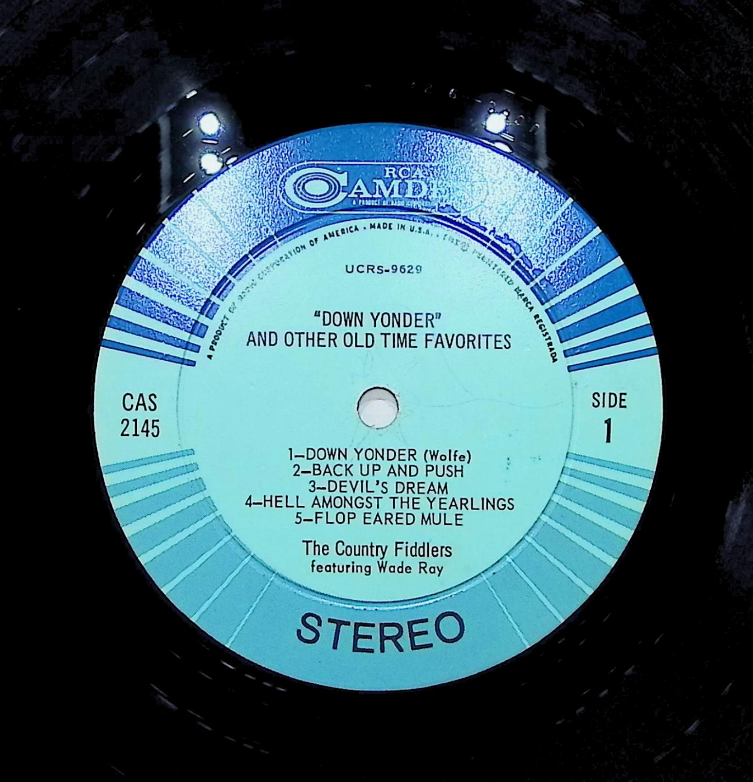 The Country Fiddlers Featuring Wade Ray Down Yonder And Other Old-Time Favorites 12" LP 1967 CAS-2145 Folk, World, & Country — image 2