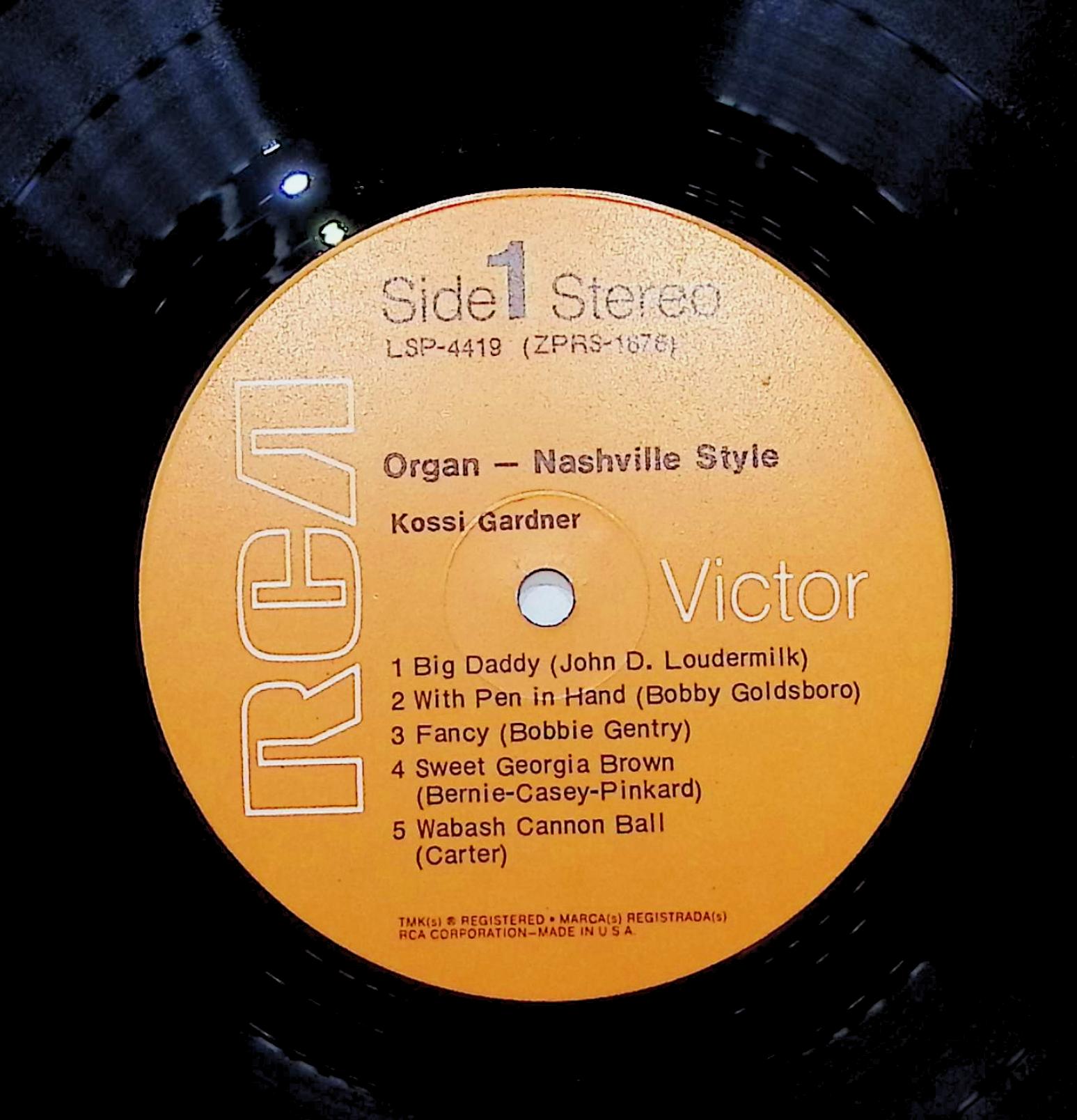 Kossi Gardner Organ - Nashville Style 12" LP 1970 LSP-4419 Jazz — image 2