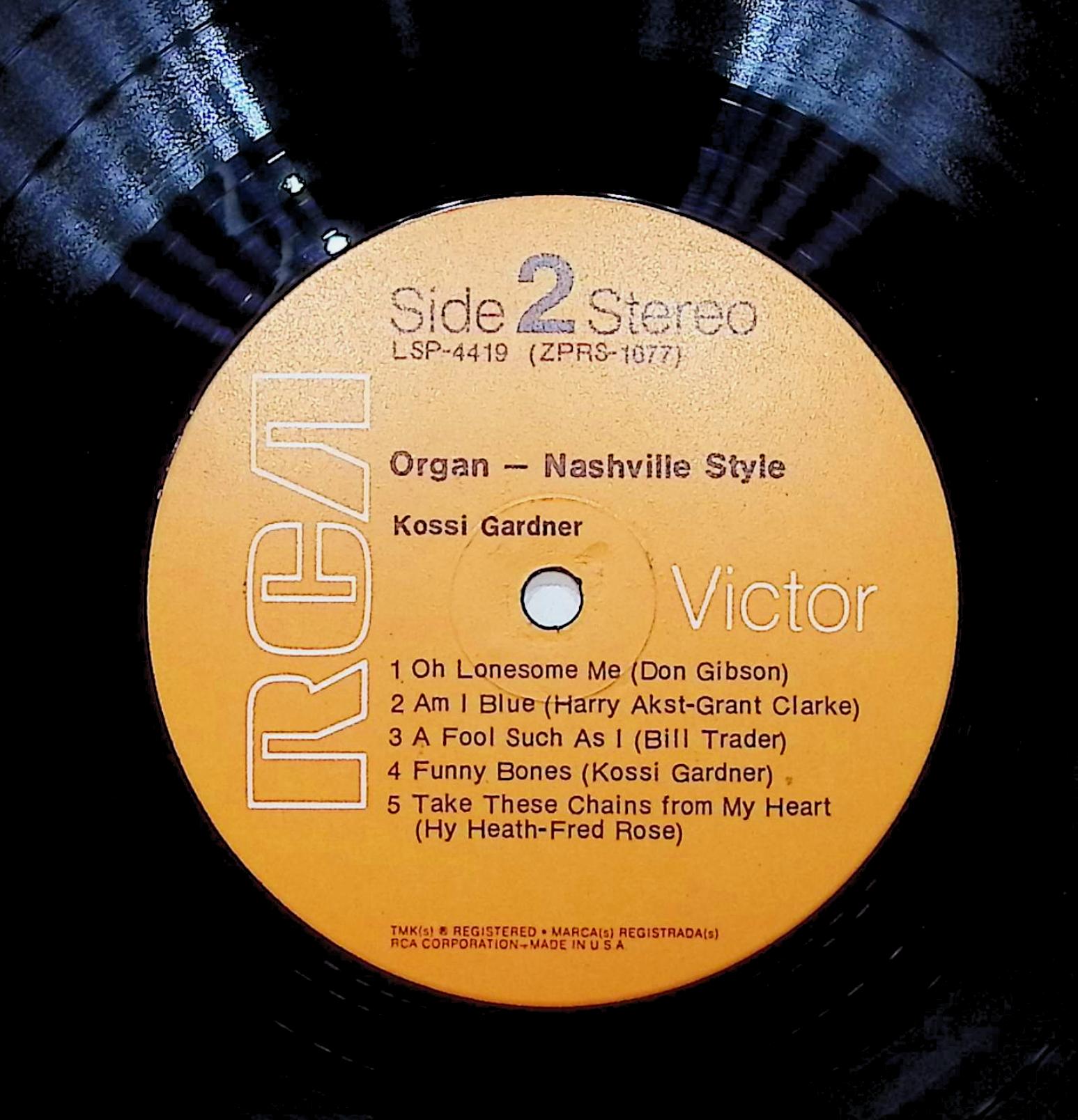 Kossi Gardner Organ - Nashville Style 12" LP 1970 LSP-4419 Jazz — image 4