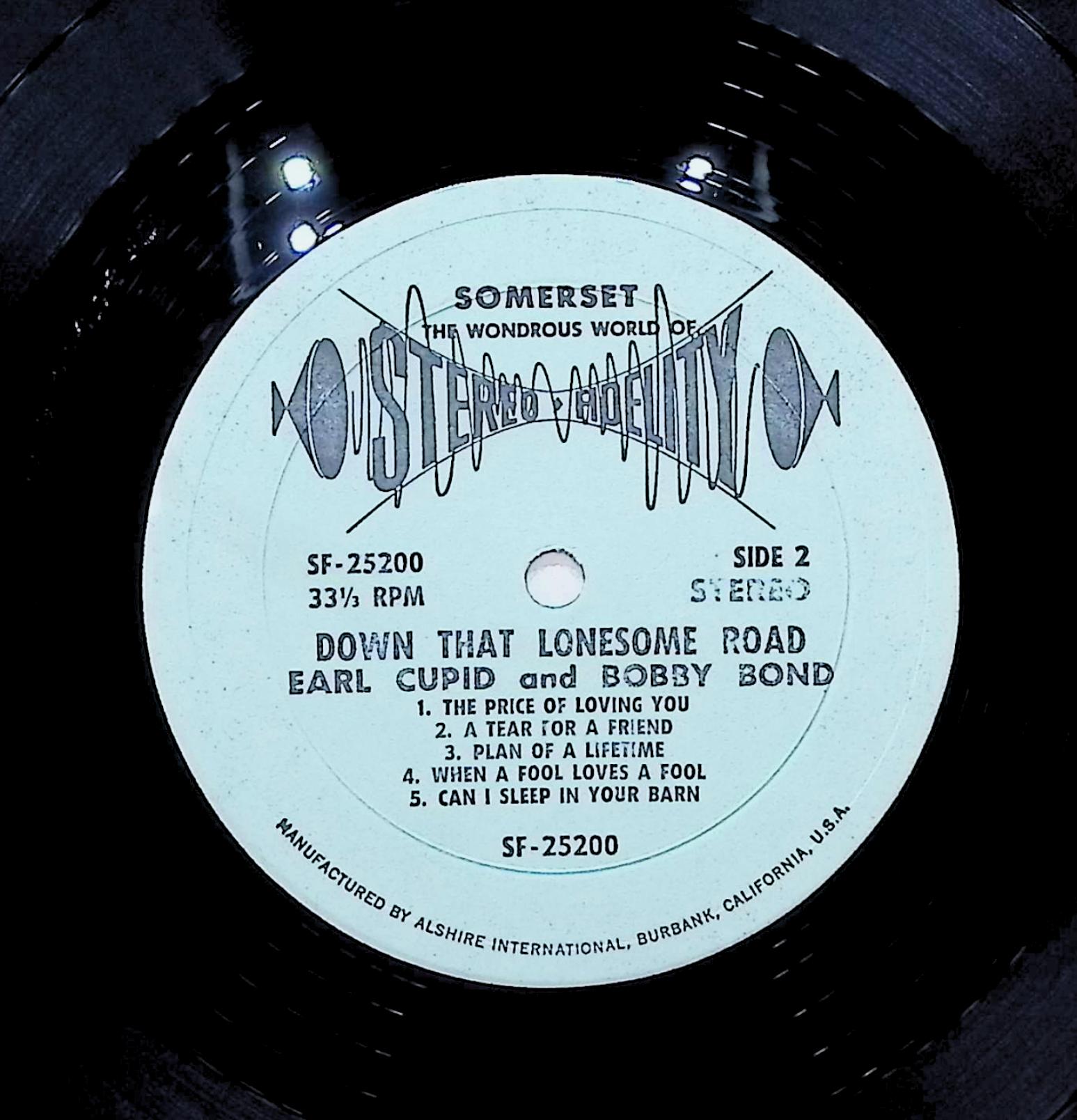 Earl Cupit And Bobby Bond A Country Boy Looks Down That Lonesome Road 12" LP 1967 SF-25200 Folk, World, & Country — image 2