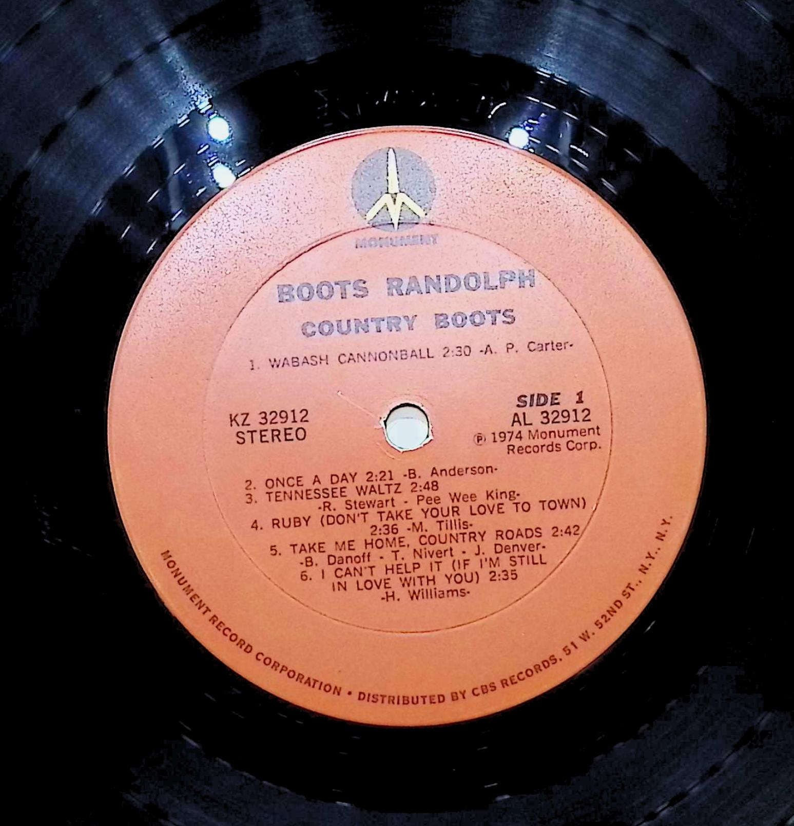 Boots Randolph Country Boots 12" LP 1974 KZ 32912 Jazz — image 2