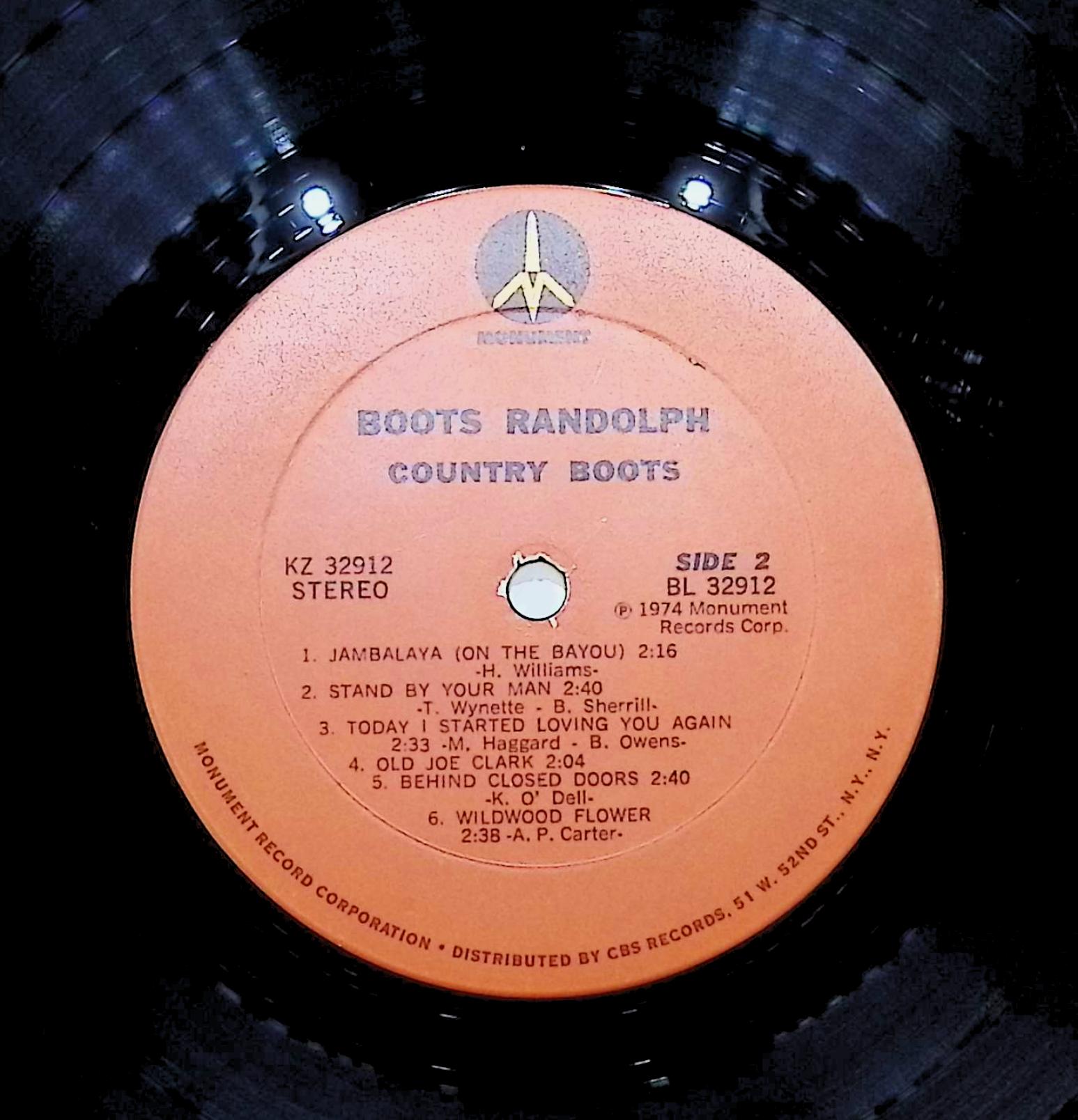 Boots Randolph Country Boots 12" LP 1974 KZ 32912 Jazz — image 4