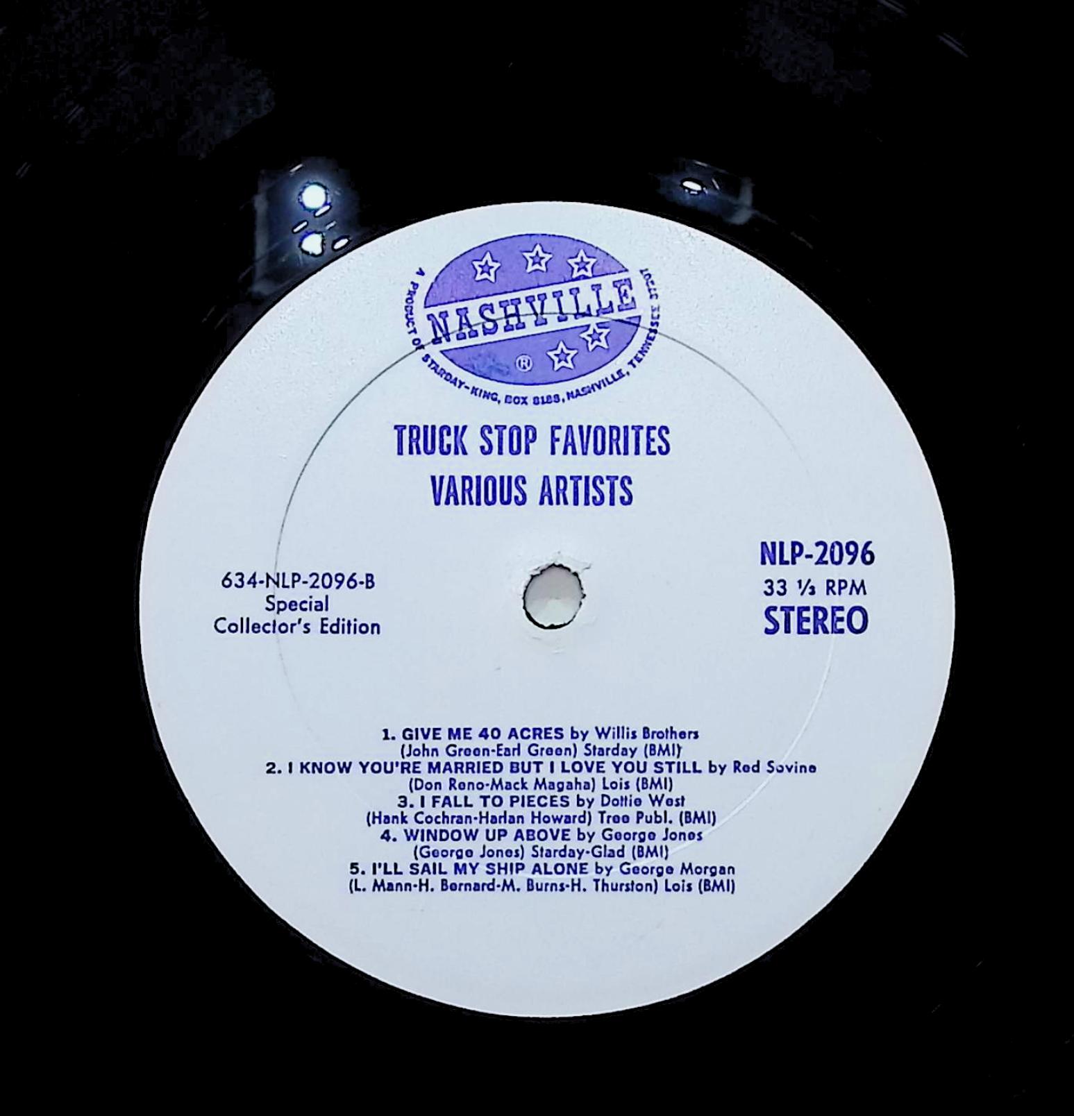 Various Truck Stop Favorites As Selected By Miss Country Music U.S.A. 12" LP 0 Nashville Folk, World, & Country — image 4