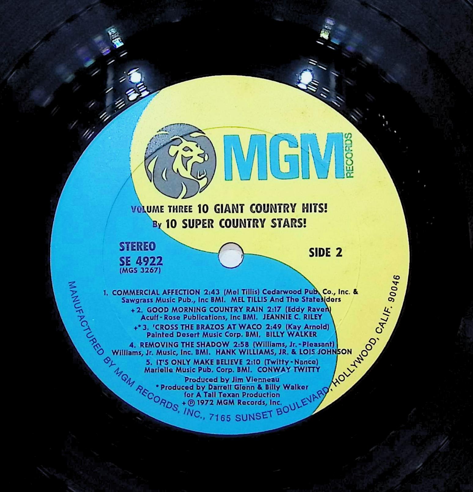 Various 10 Giant Country Hits 12" LP 1973 SE-4922 Folk, World, & Country — image 2