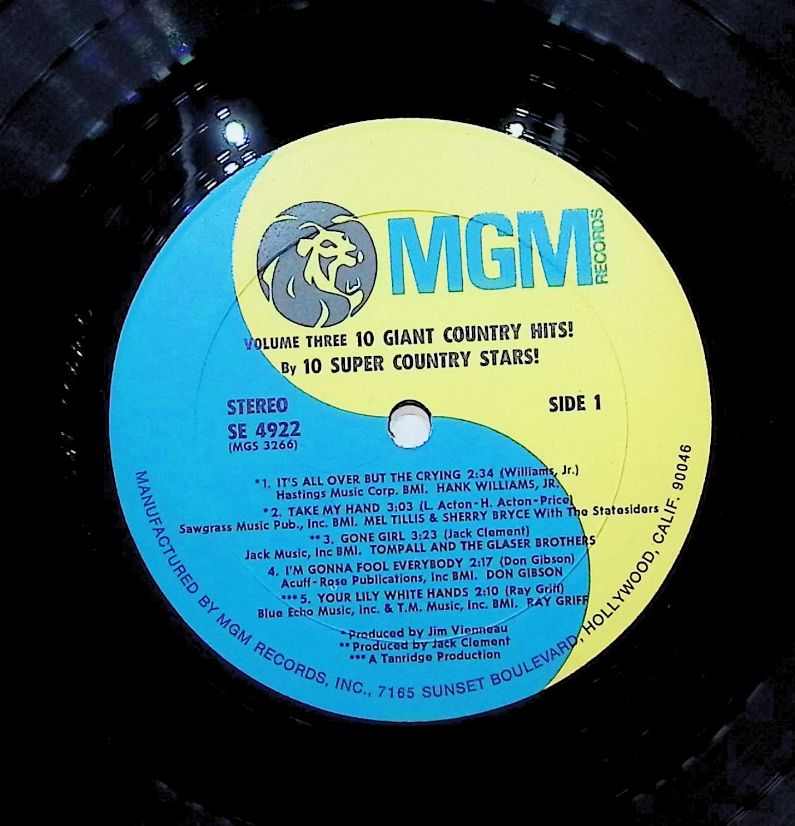 Various 10 Giant Country Hits 12" LP 1973 SE-4922 Folk, World, & Country — image 4