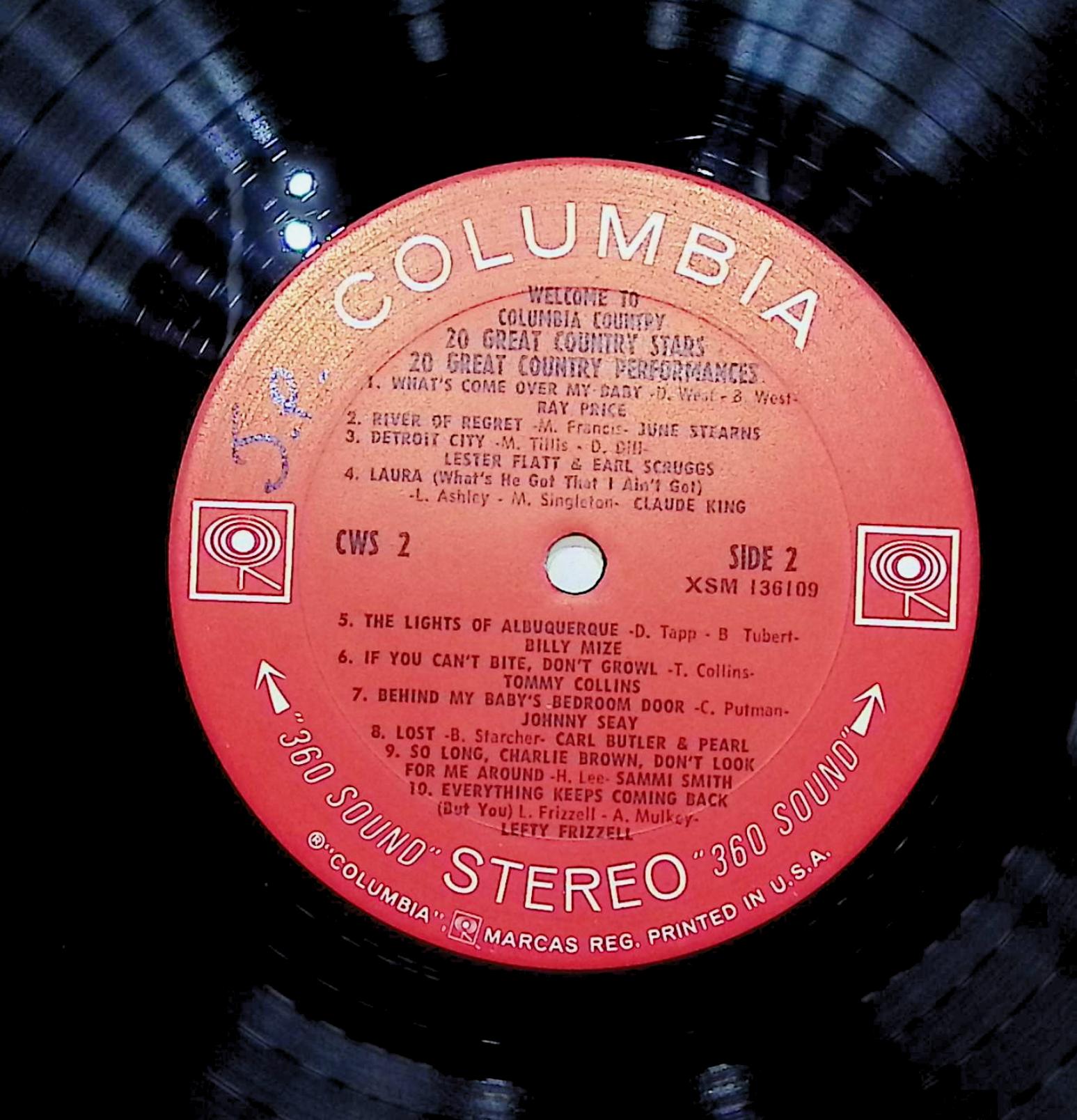 Various Welcome To Columbia Country 12" LP 1967 CWS-2 Folk, World, & Country — image 4