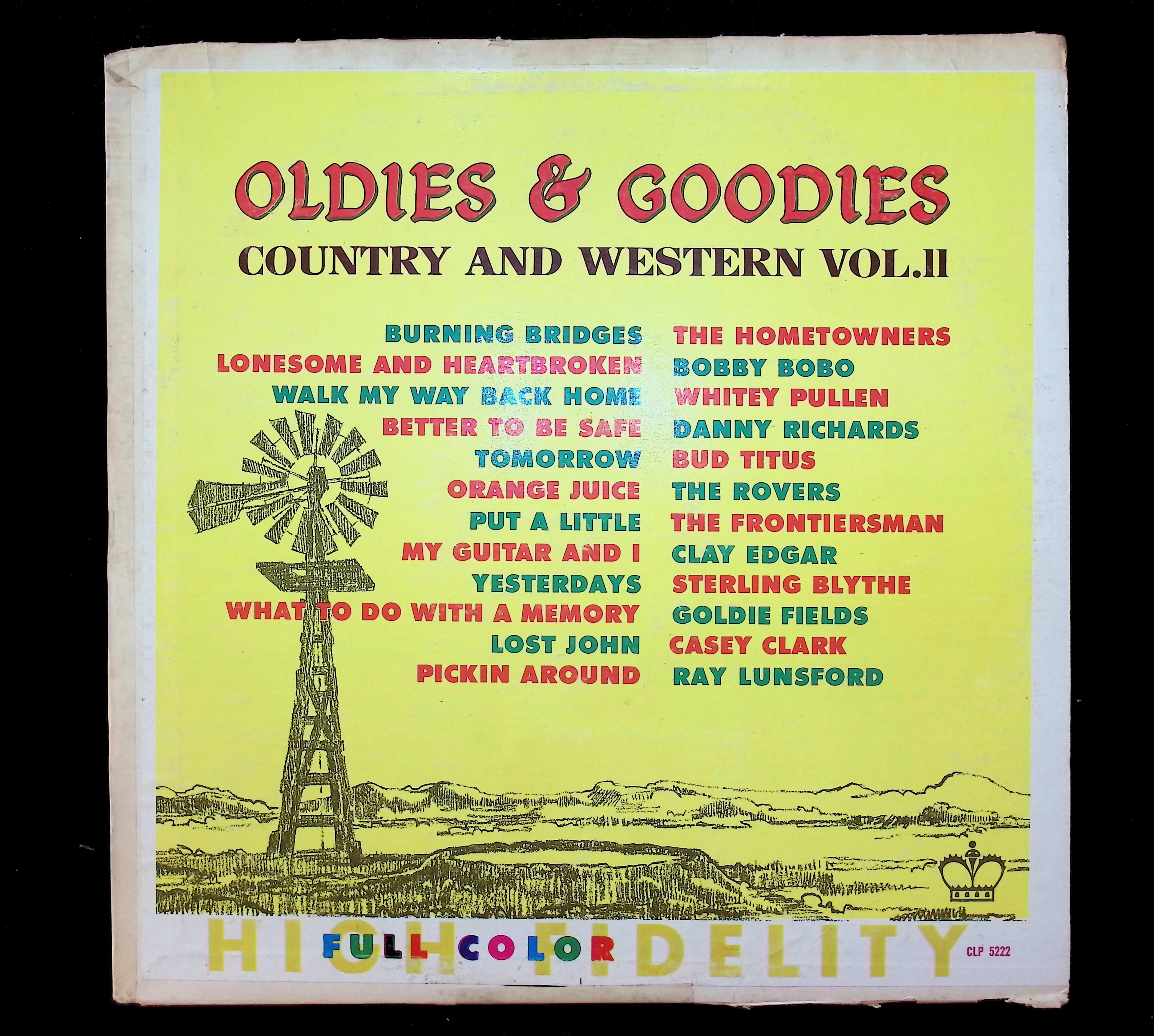 Various Oldies & Goodies Country And Western Vol.II 12" LP 1961 CLP 5222 Folk, World, & Country