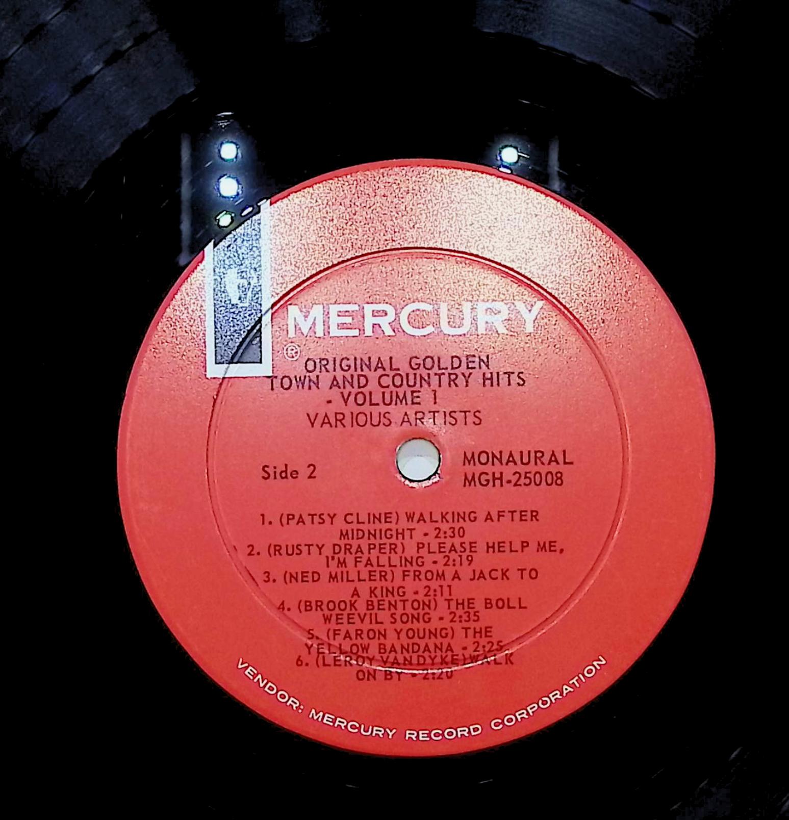 Various Original Golden Town And Country Hits - Volume I 12" LP 1964 MGH-25008 Folk, World, & Country — image 2