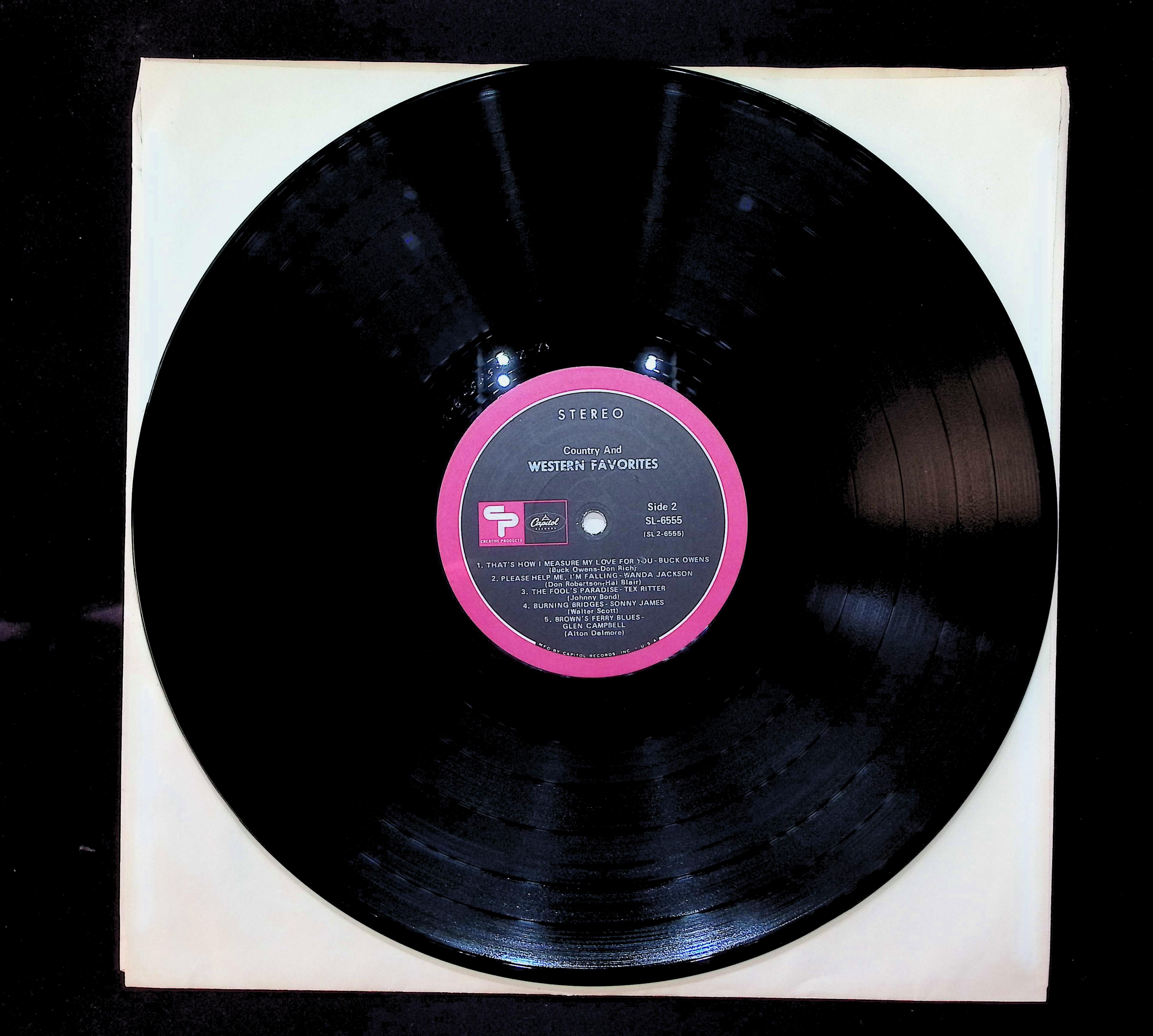 Various Country & Western Favorites 12" LP 1968 SL-6555 Folk, World, & Country — image 3