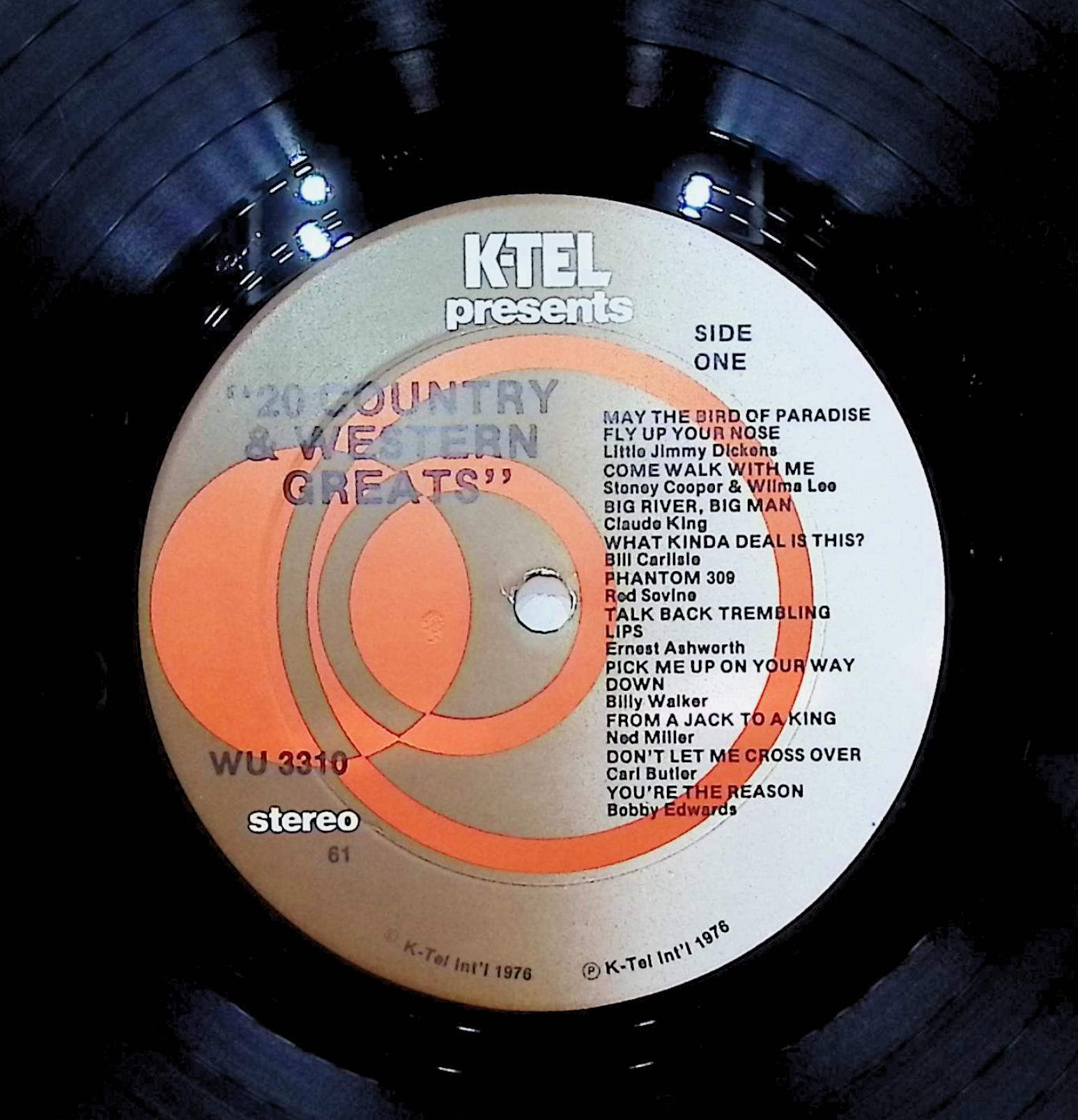Various 20 Country & Western Greats 12" LP 1976 WU 3310 Folk, World, & Country — image 2