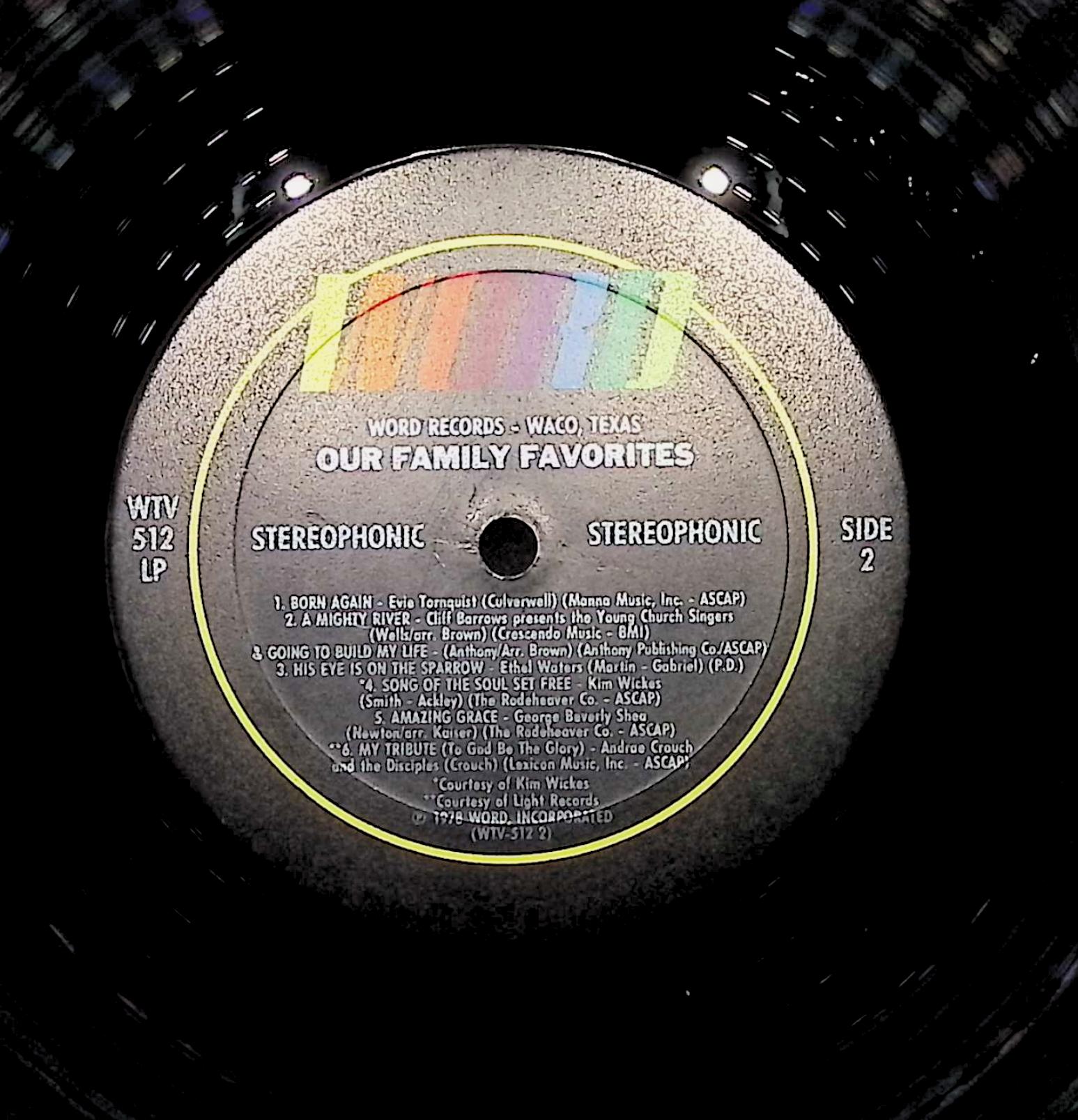 Various Our Family Favorites 12" LP 1978 WTV-512 Funk / Soul — image 2