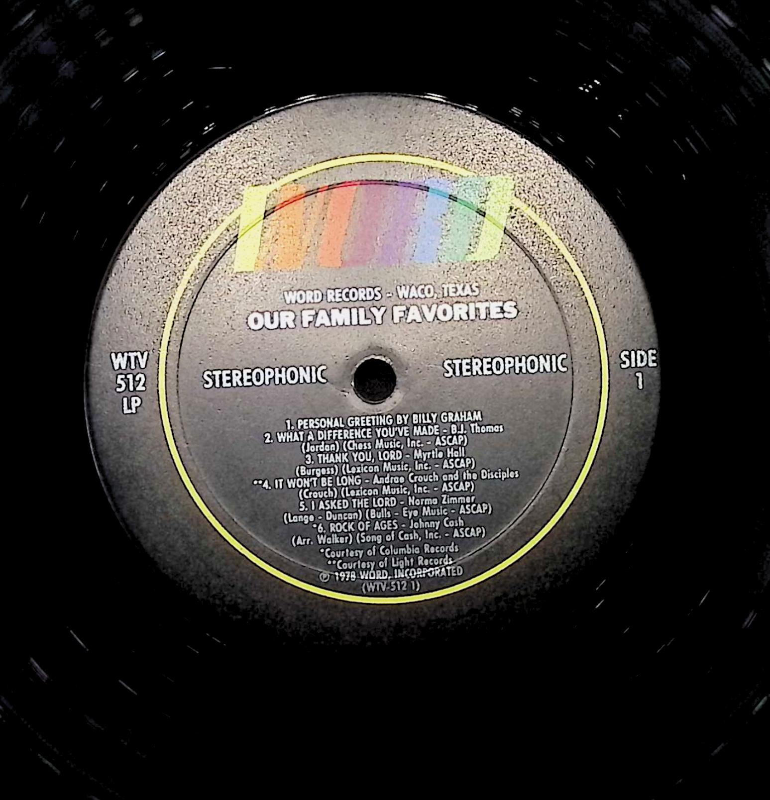 Various Our Family Favorites 12" LP 1978 WTV-512 Funk / Soul — image 4