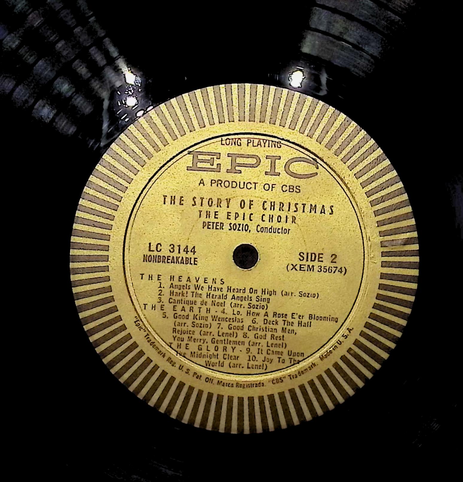 The Epic Choir The Story Of Christmas 12" LP 1955 LC 3144 Classical — image 2
