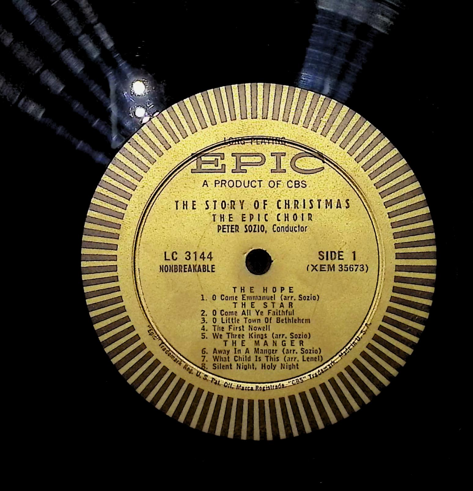 The Epic Choir The Story Of Christmas 12" LP 1955 LC 3144 Classical — image 4