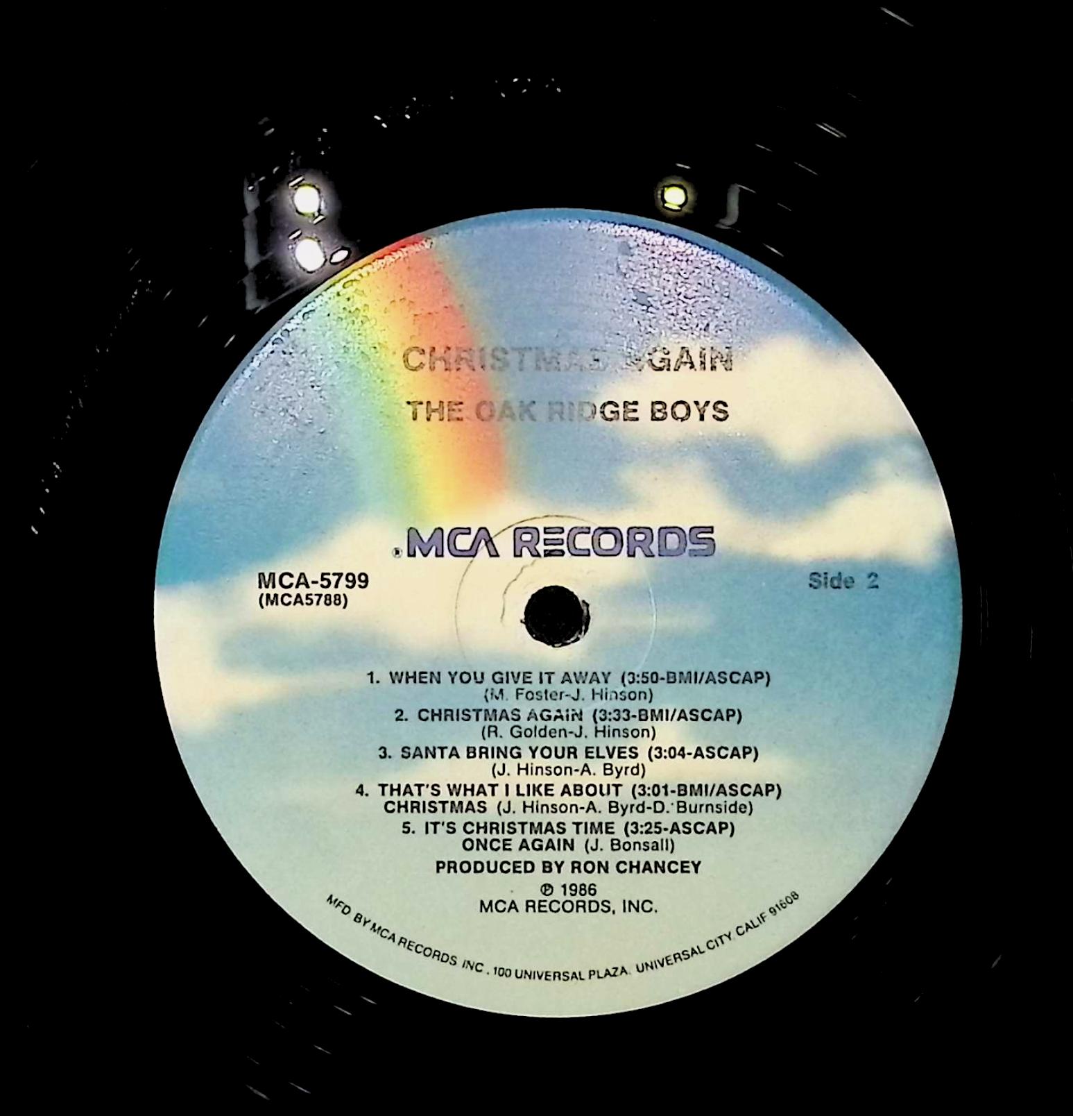 The Oak Ridge Boys Christmas Again 12" LP 1986 MCA-5799 Folk, World, & Country — image 4