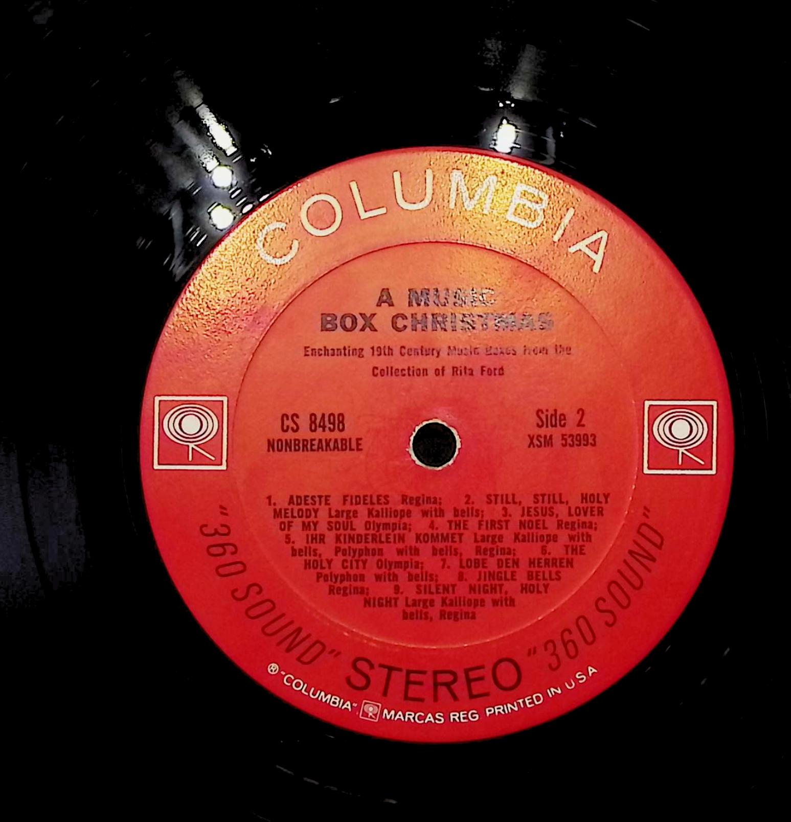 Rita Ford's Music Boxes A Music Box Christmas 12" LP 0 Columbia Classical — image 2