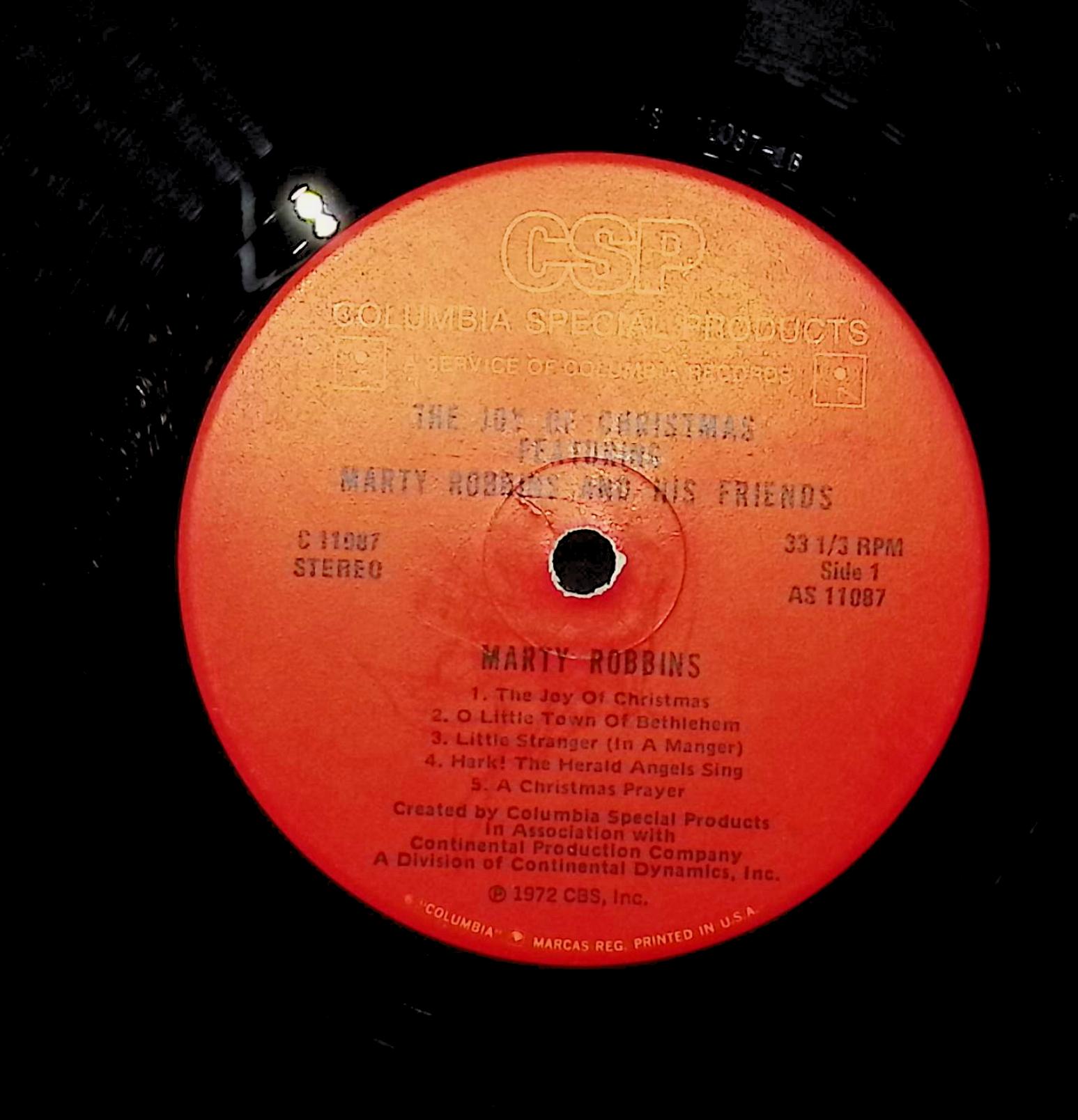 Marty Robbins The Joy Of Christmas 12" LP 1972 C 11087 Folk, World, & Country — image 2