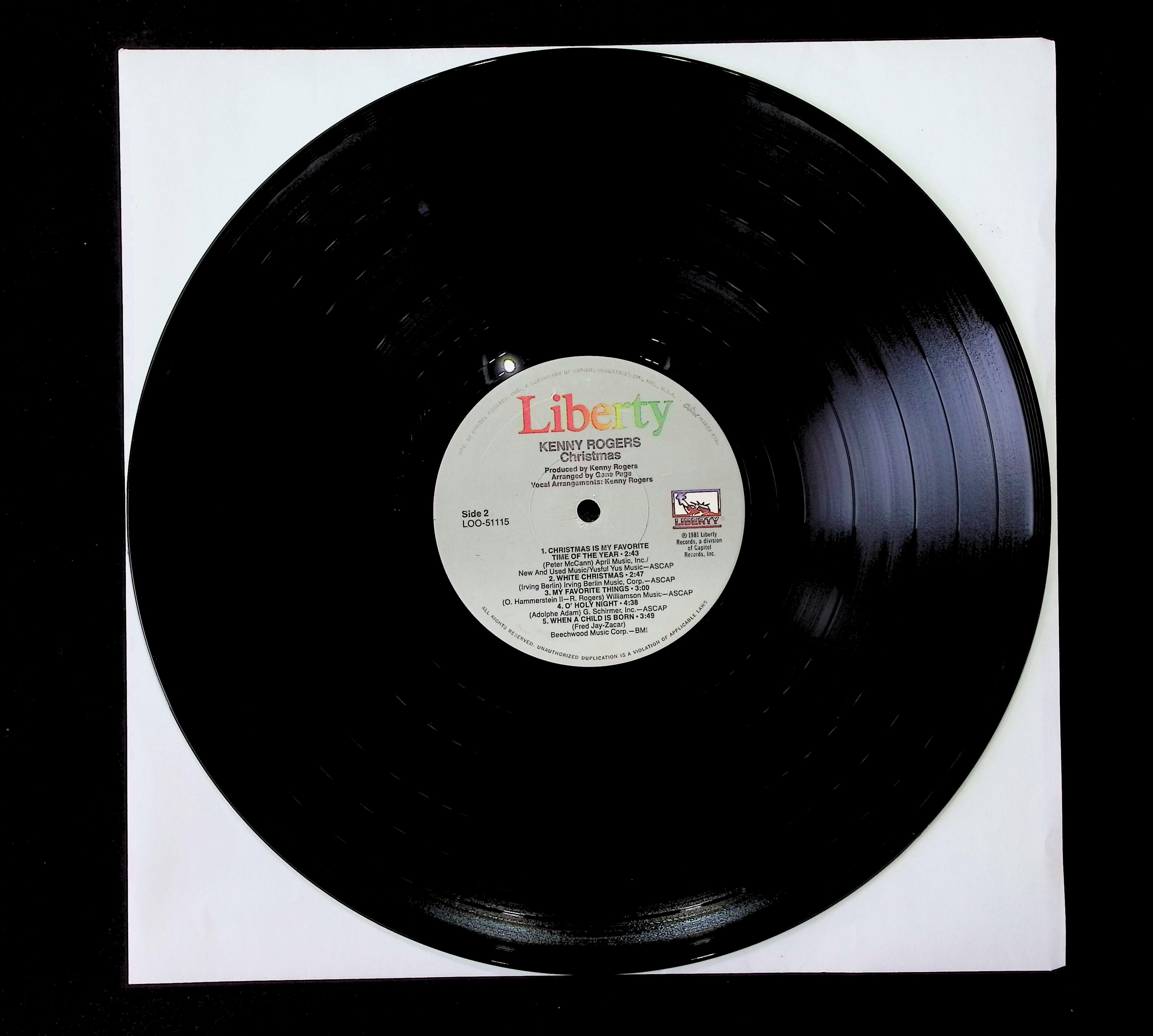 Kenny Rogers Christmas 12" LP 1981 LOO-51115 Folk, World, & Country — image 3