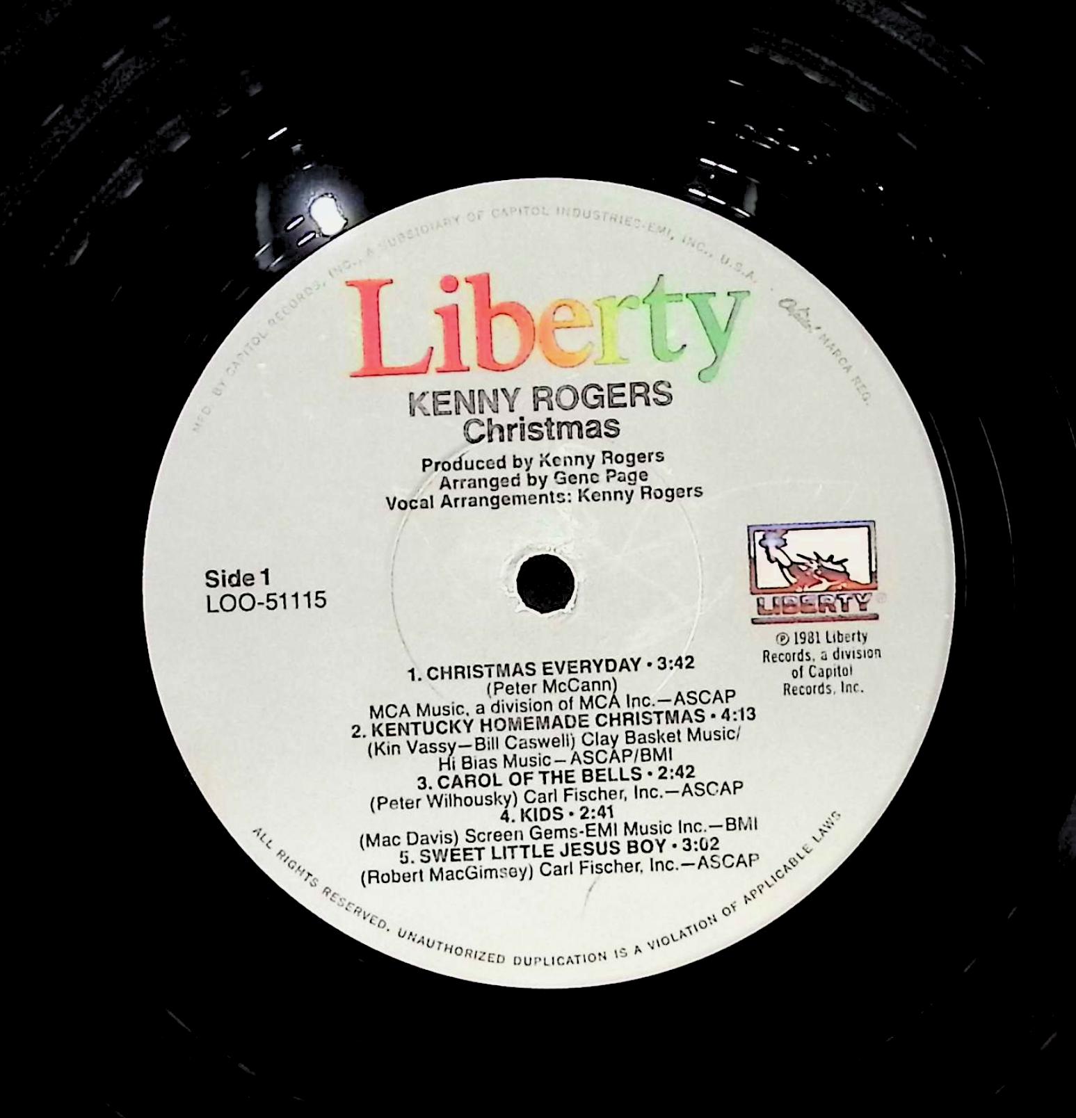 Kenny Rogers Christmas 12" LP 1981 LOO-51115 Folk, World, & Country — image 4