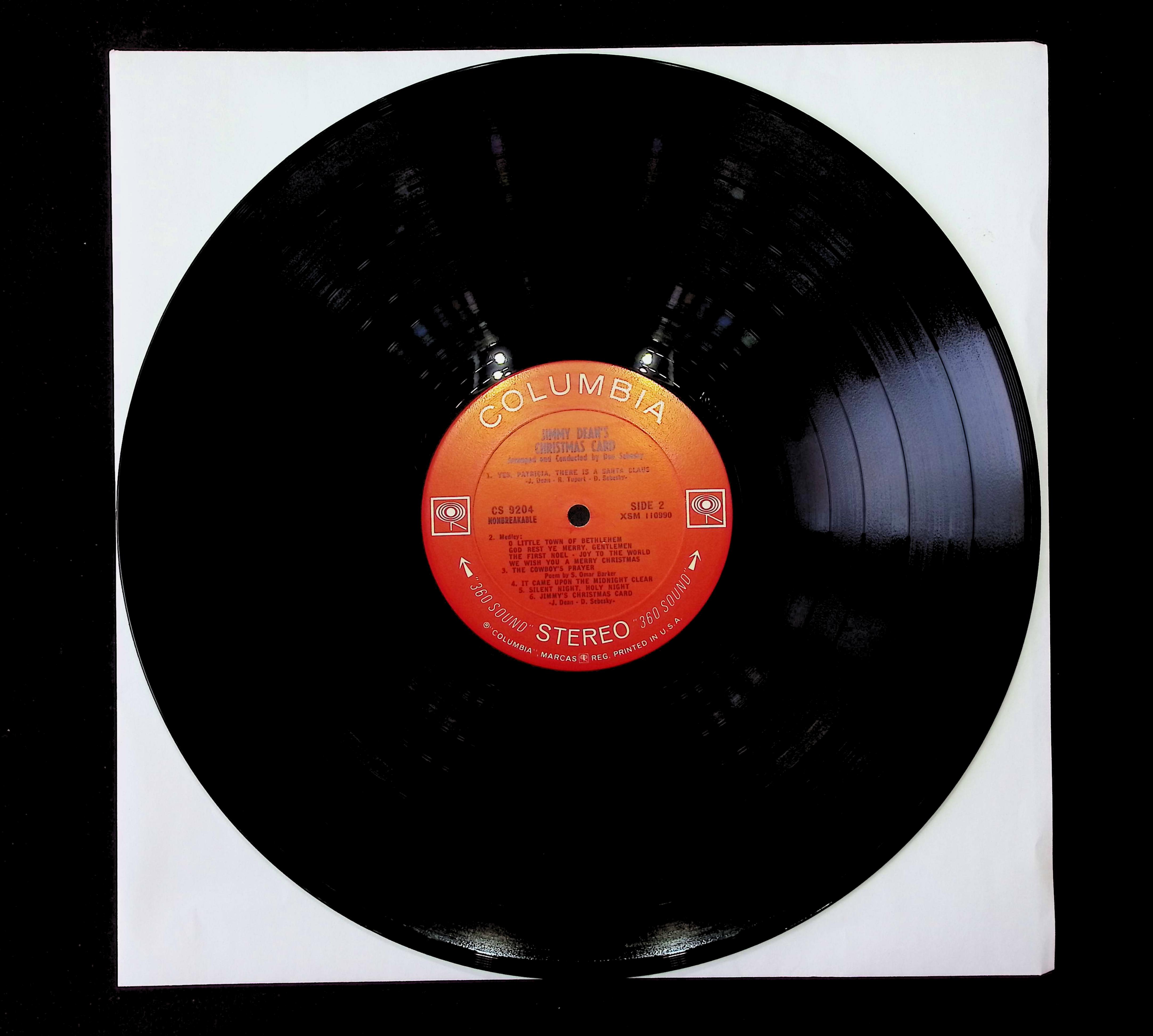 Jimmy Dean Jimmy Dean's Christmas Card 12" LP 1965 CS 9204 Pop — image 5