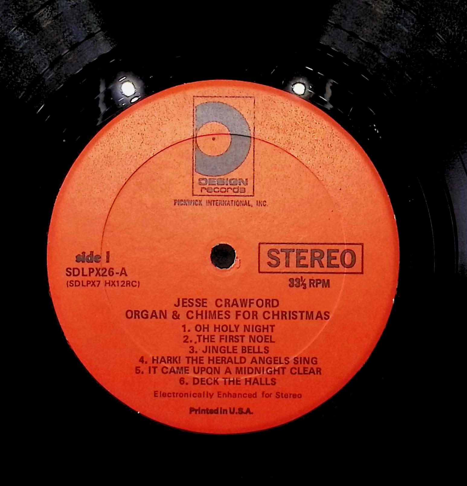 Jesse Crawford The Organ & Chimes For Christmas 12" LP Unknown Era SDLPX-26 Classical — image 2