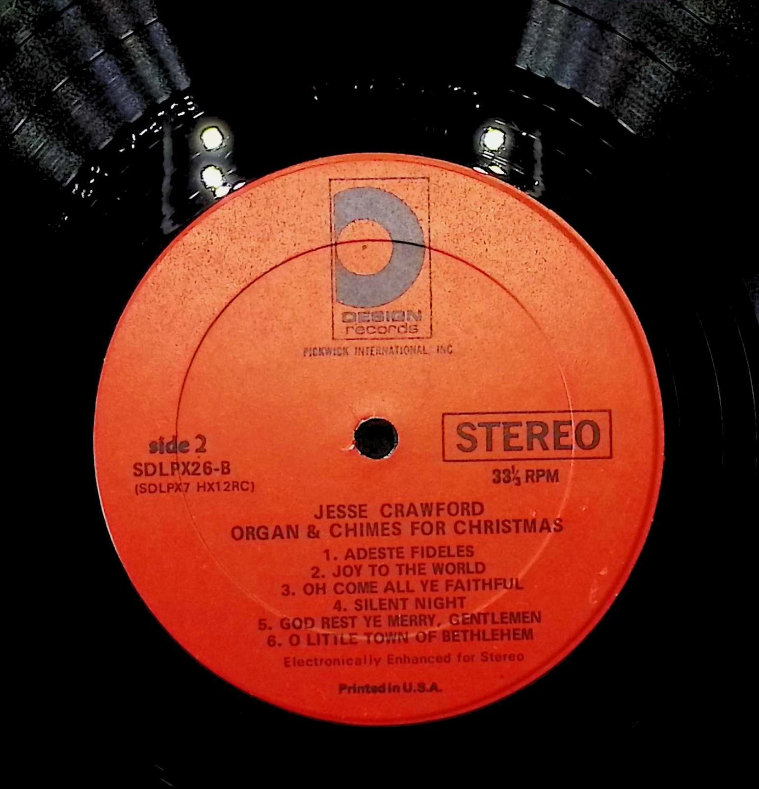 Jesse Crawford The Organ & Chimes For Christmas 12" LP Unknown Era SDLPX-26 Classical — image 4