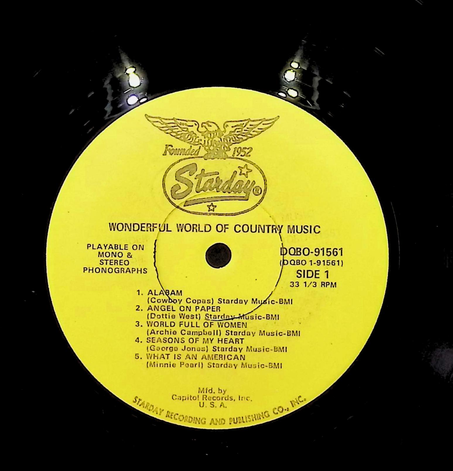 Various Wonderful World Of Country Music 12" LP 0 Starday Records Folk, World, & Country — image 4