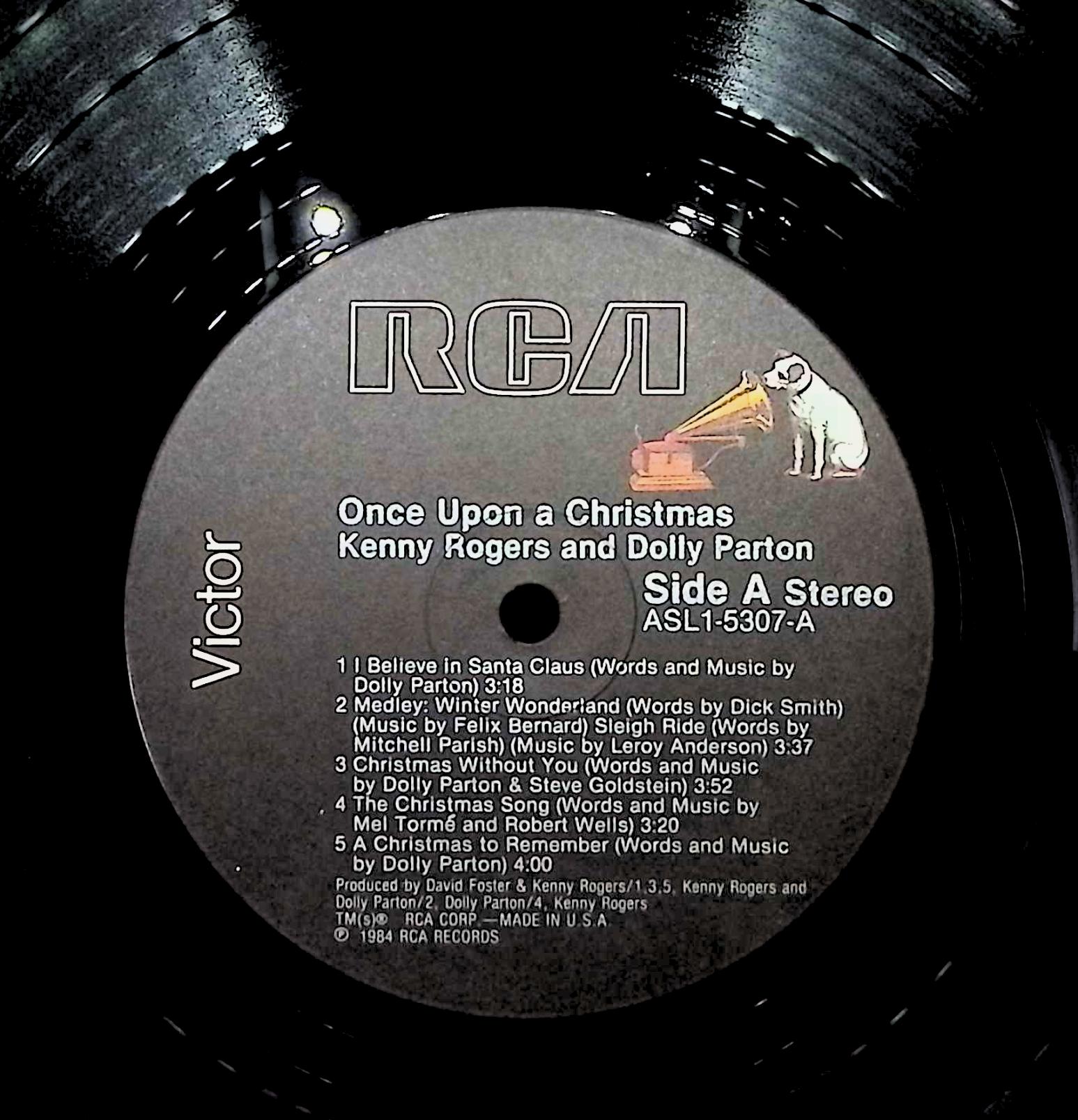 Kenny Rogers & Dolly Parton Once Upon A Christmas 12" LP 1984 ASL1-5307 Folk, World, & Country — image 2