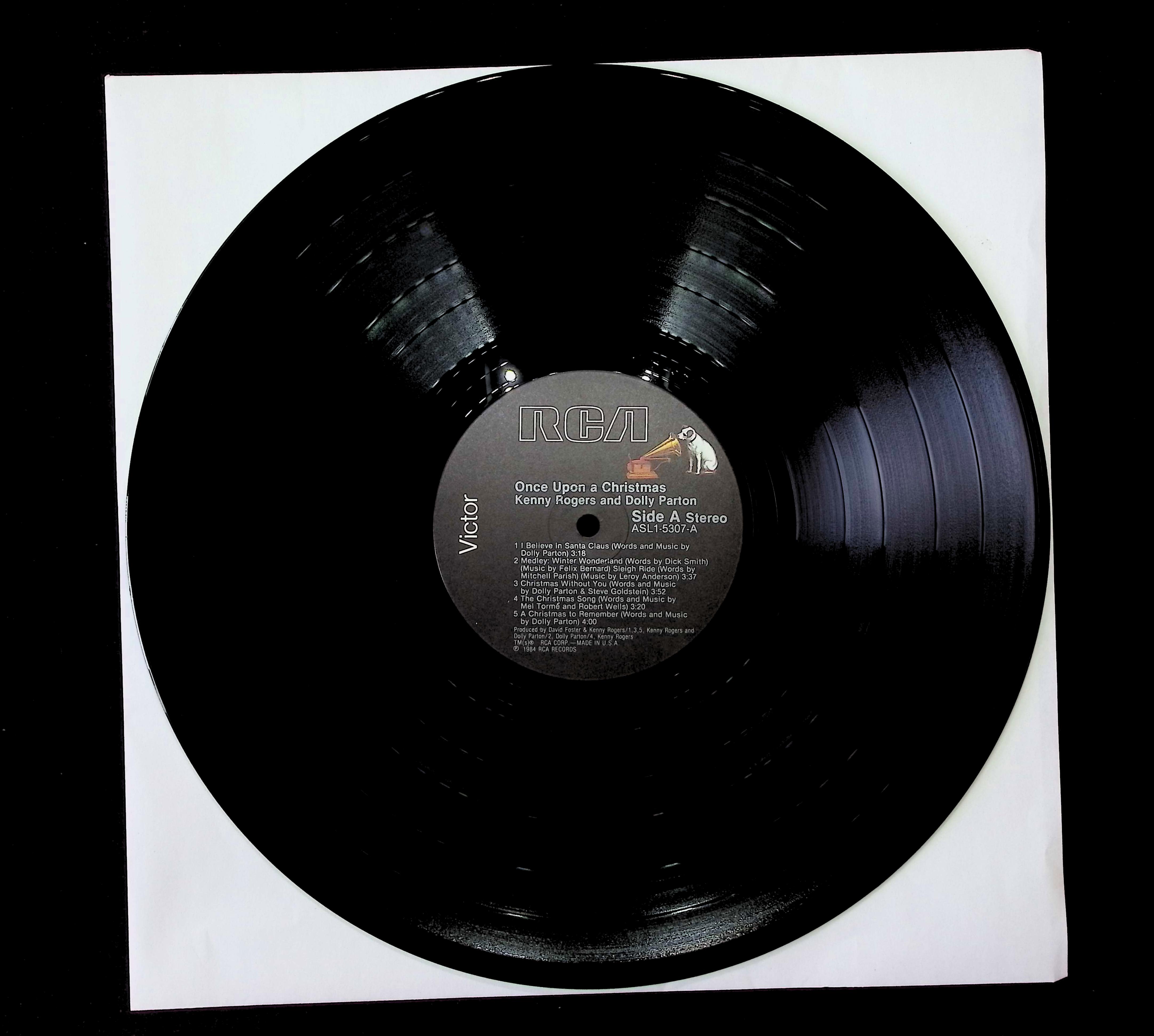 Kenny Rogers & Dolly Parton Once Upon A Christmas 12" LP 1984 ASL1-5307 Folk, World, & Country — image 3
