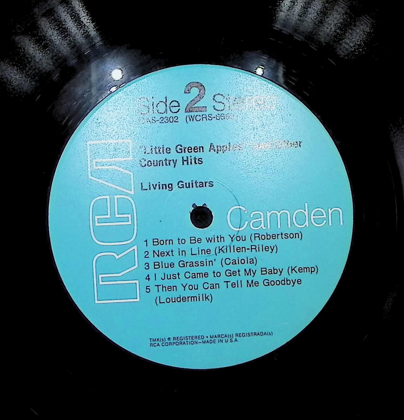Living Guitars Little Green Apples And Other Country Hits 1971 LP Rock  — image 2