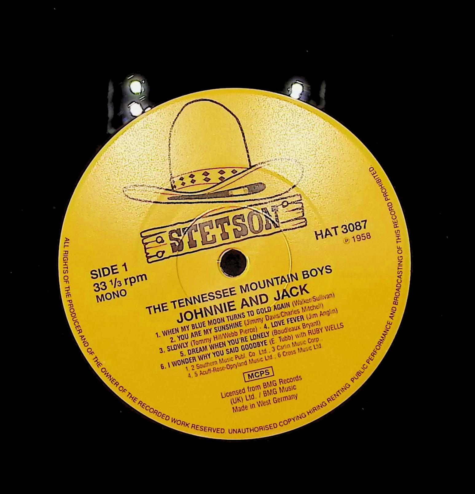 Johnnie And Jack The Tennessee Mountain Boys LP HAT 3087 Folk,World, & Country — image 2