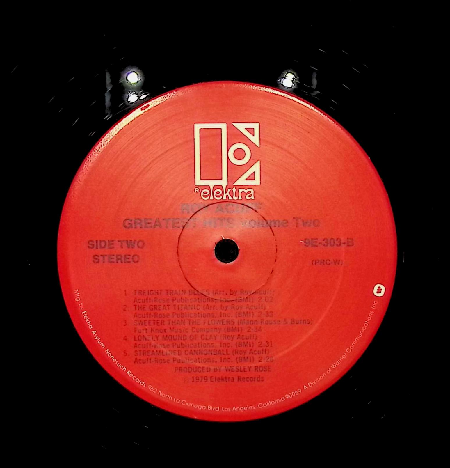 Roy Acuff Greatest Hits/ Volume Two 1979 LP 9E-303 Folk, World, & Country — image 2