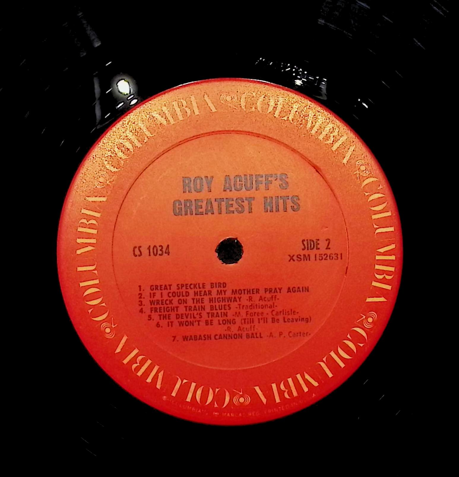 Roy Acuff's Greatest Hits 1970 LP CS 1034 Folk, World, & Country — image 2