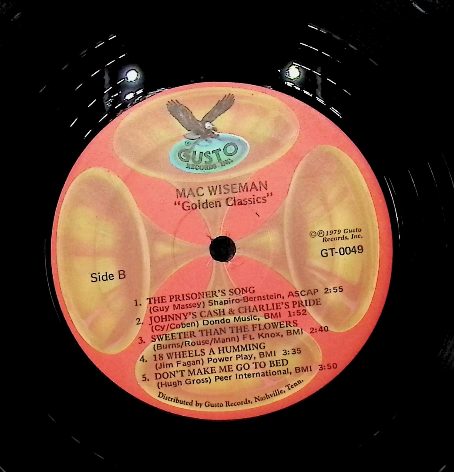 Mac Wiseman Golden Classics 1979 LP GT-0049 Folk, World, & Country — image 2