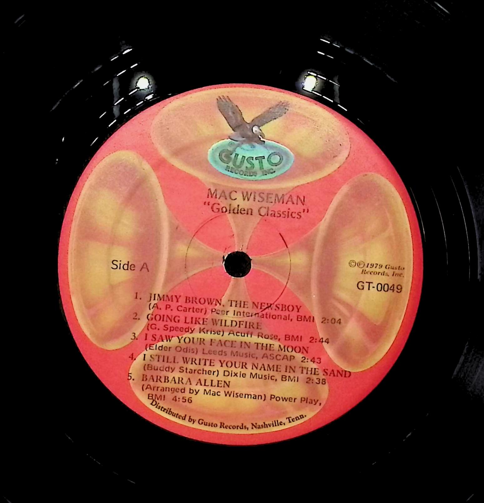 Mac Wiseman Golden Classics 1979 LP GT-0049 Folk, World, & Country — image 4