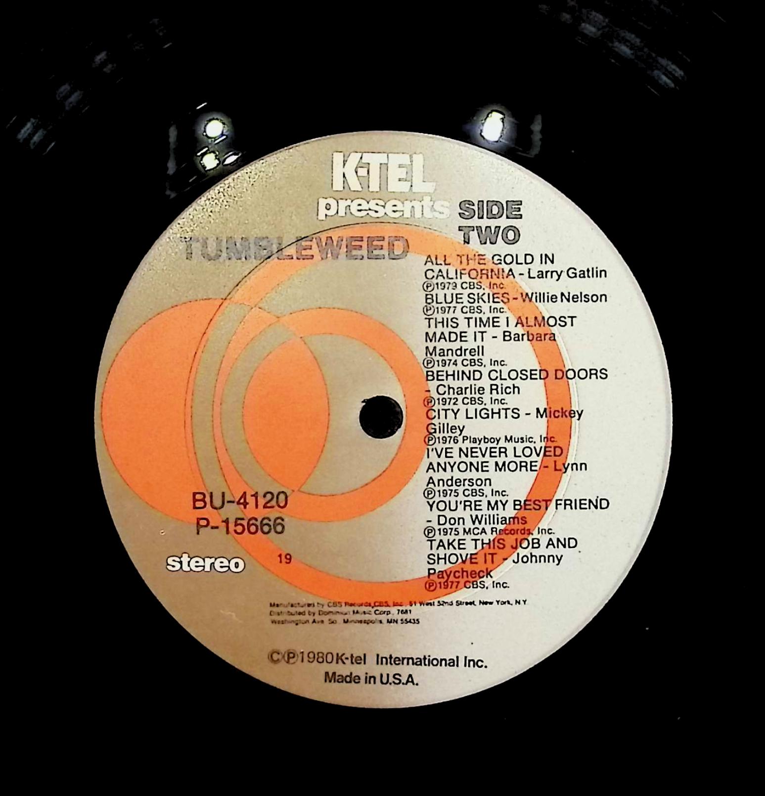 Various Artists Tumbleweed 1980 LP BU 4120 Folk, World, & Country — image 2