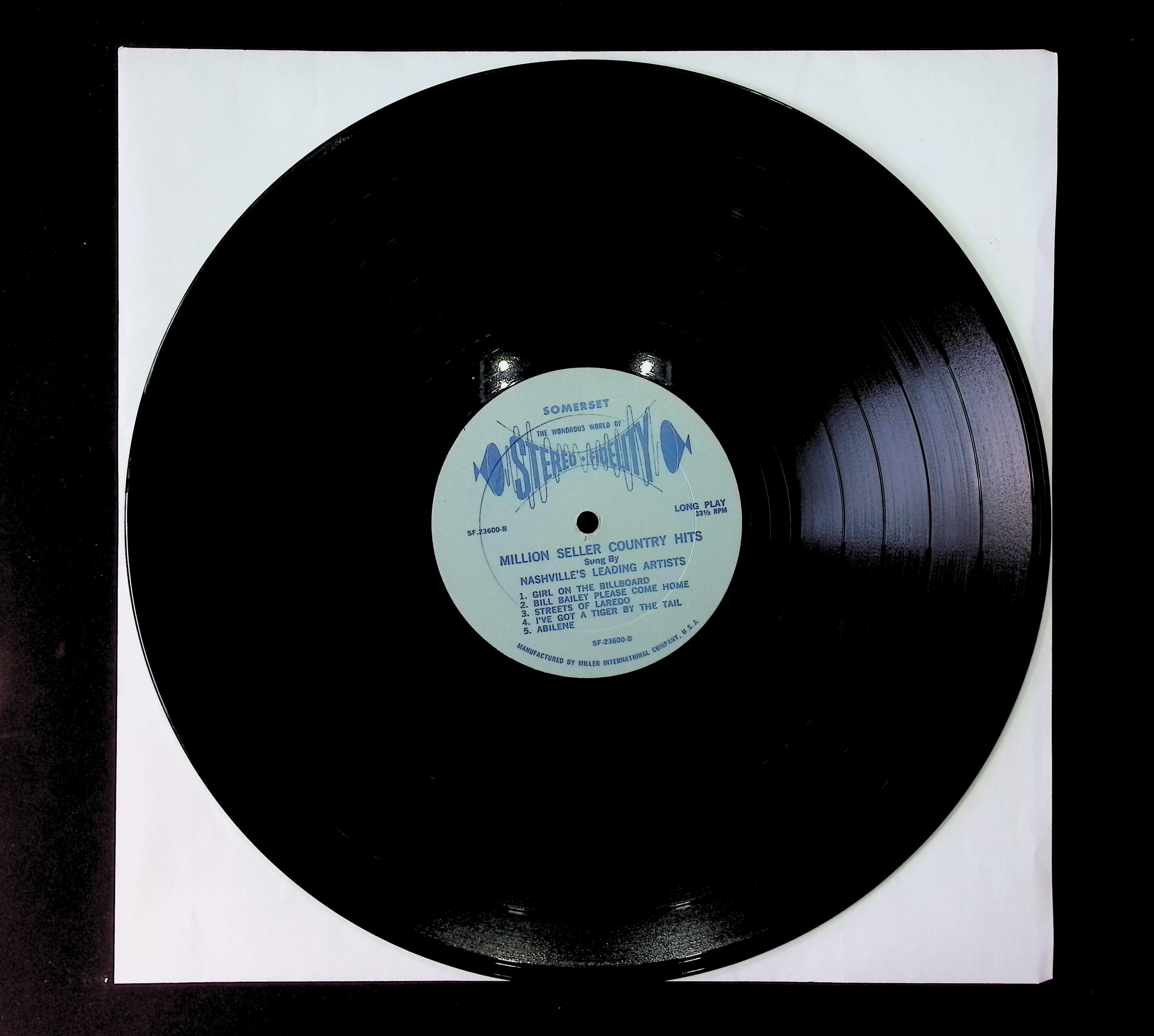 Various Artists Million Seller Country Hits 1966 LP SF-23600 Folk, World, & Country  — image 5