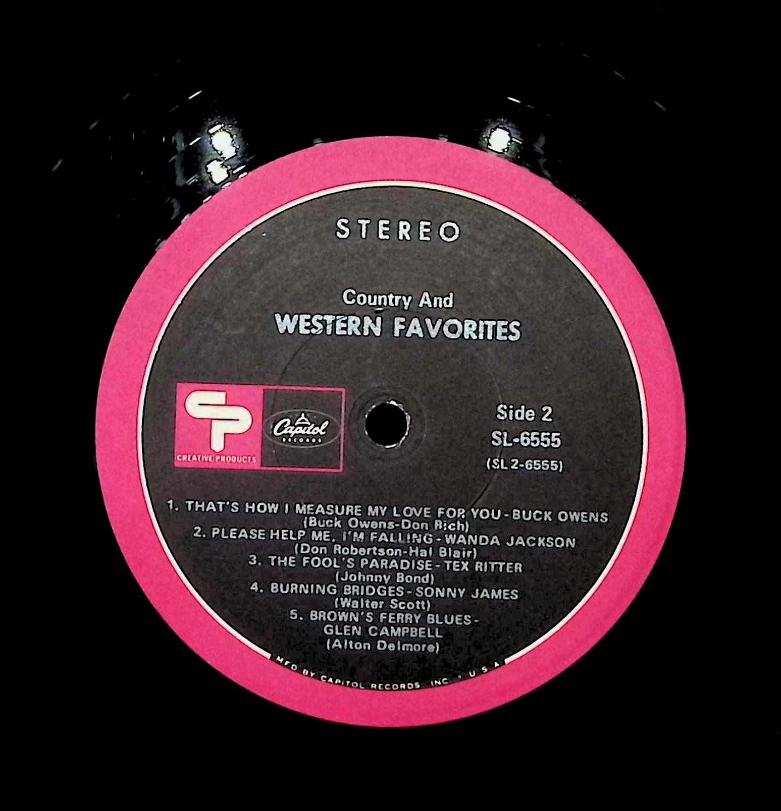 Various Artists Country & Western Favorites 1968 LP SL-6555 Folk World, & Country  — image 4
