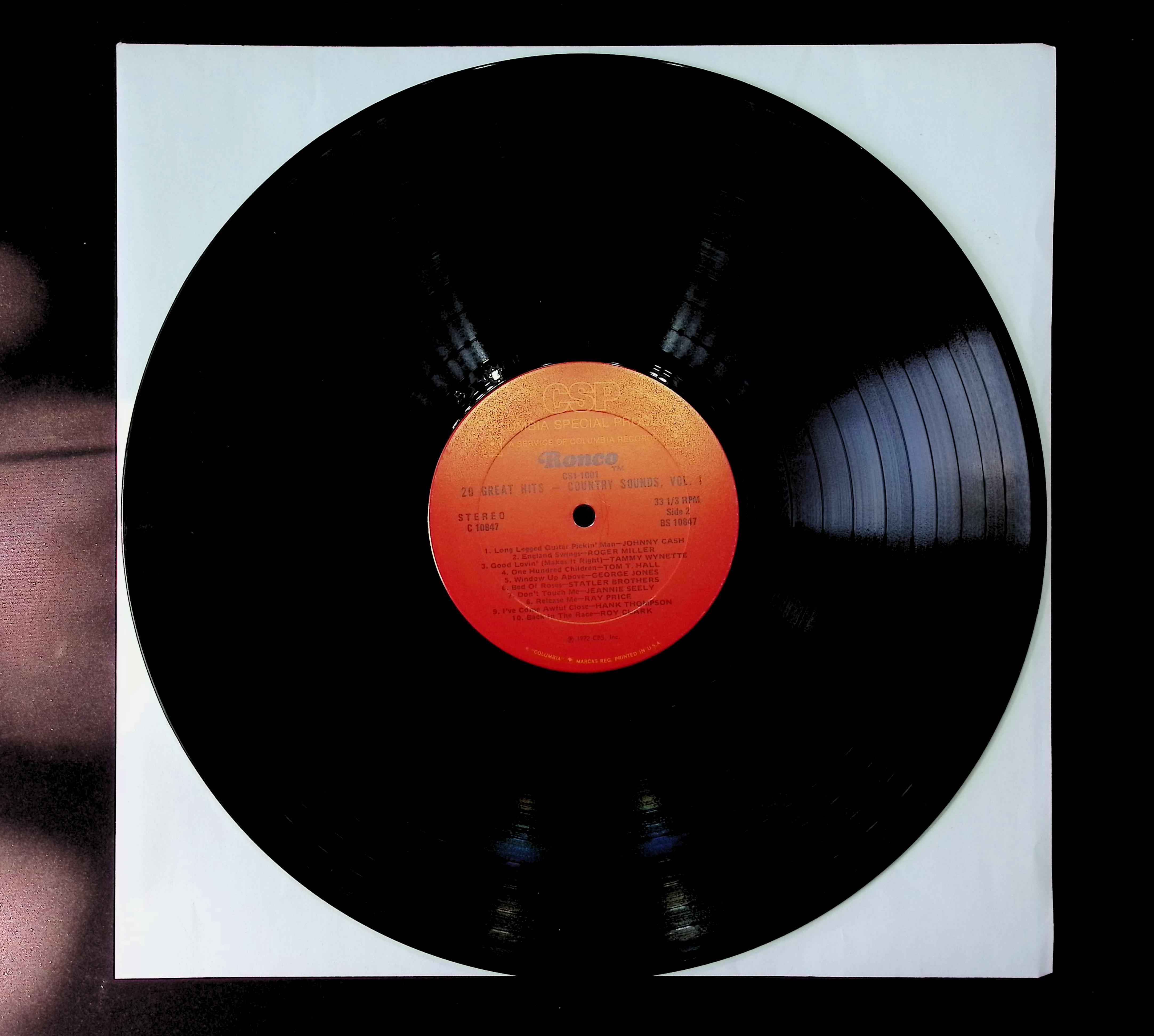 Various - 20 Great Hits - Country Sounds, Vol. 1 1972 LP Folk, World, & Country  — image 3