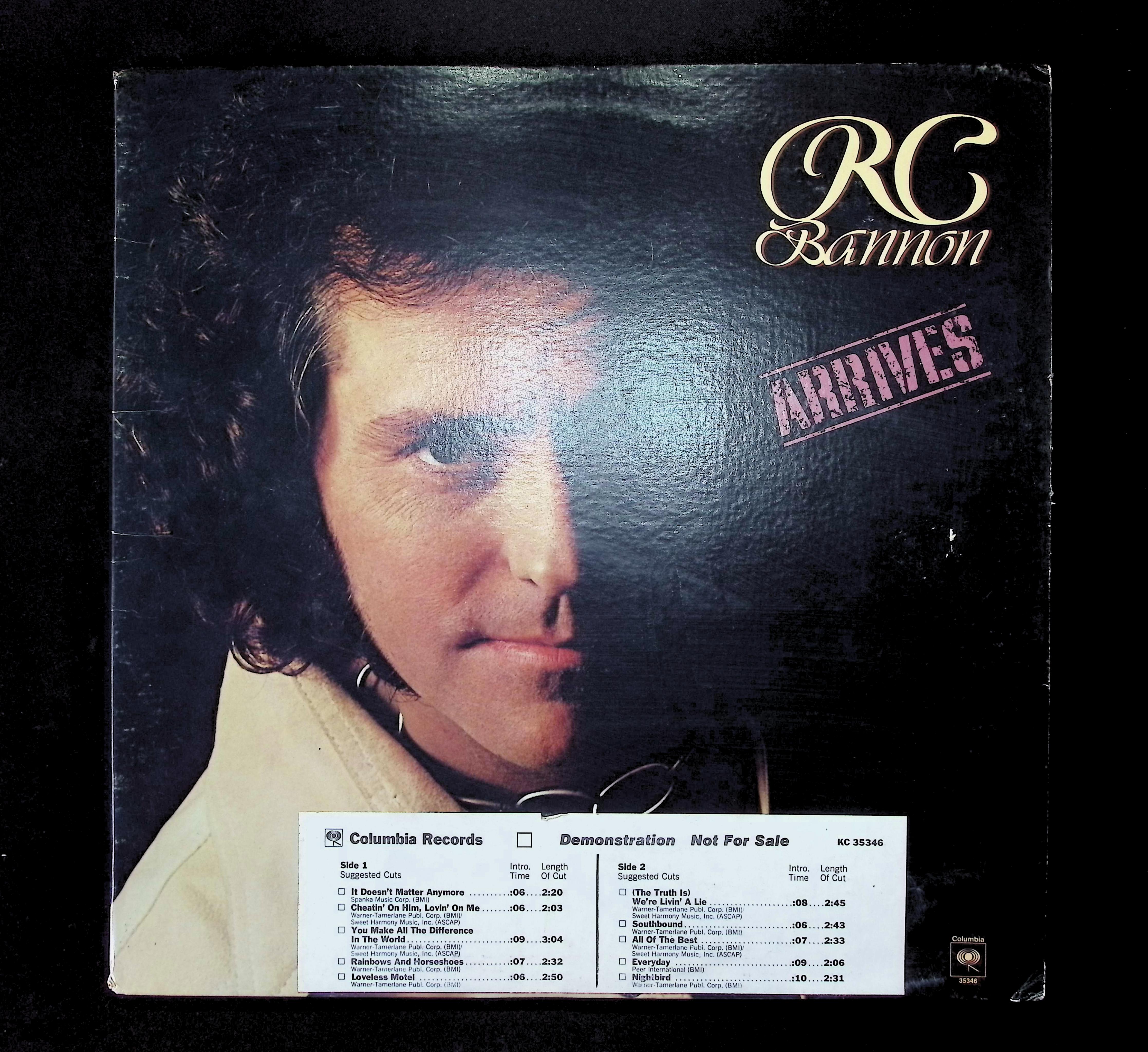 R.C. Bannon Arrives 12" LP 1978 KC 35346 Folk, World, & Country